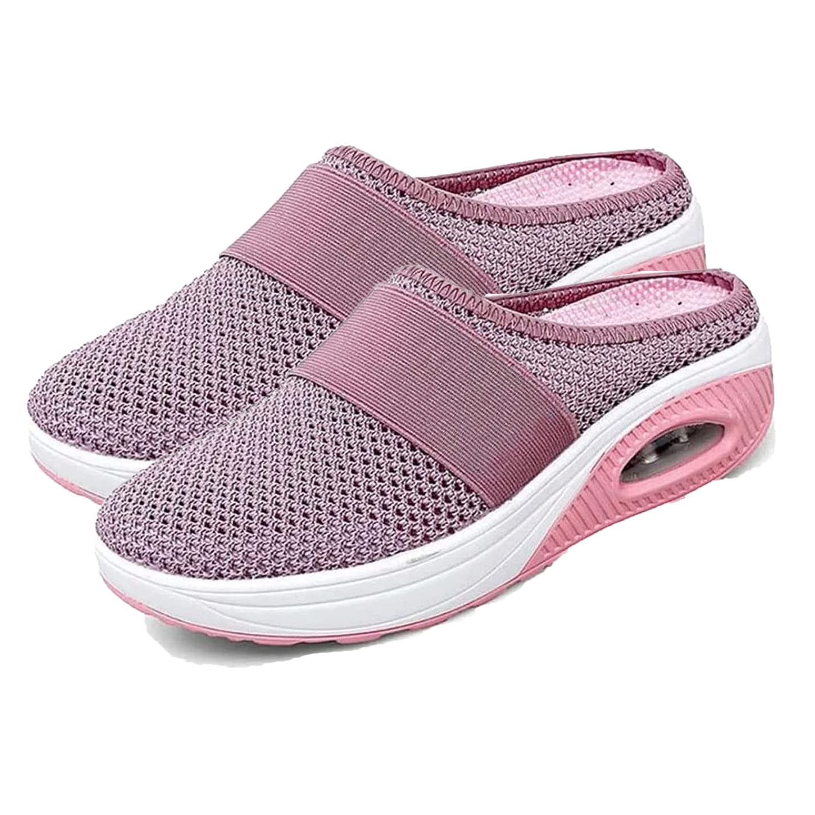 LELEBEAR Women's Breathable Mesh Slip-On Walking Shoes - Orthopedic & Diabetic Friendly Air Cushion Sneakers for Comfortable Walking, Travel & Daily Wear