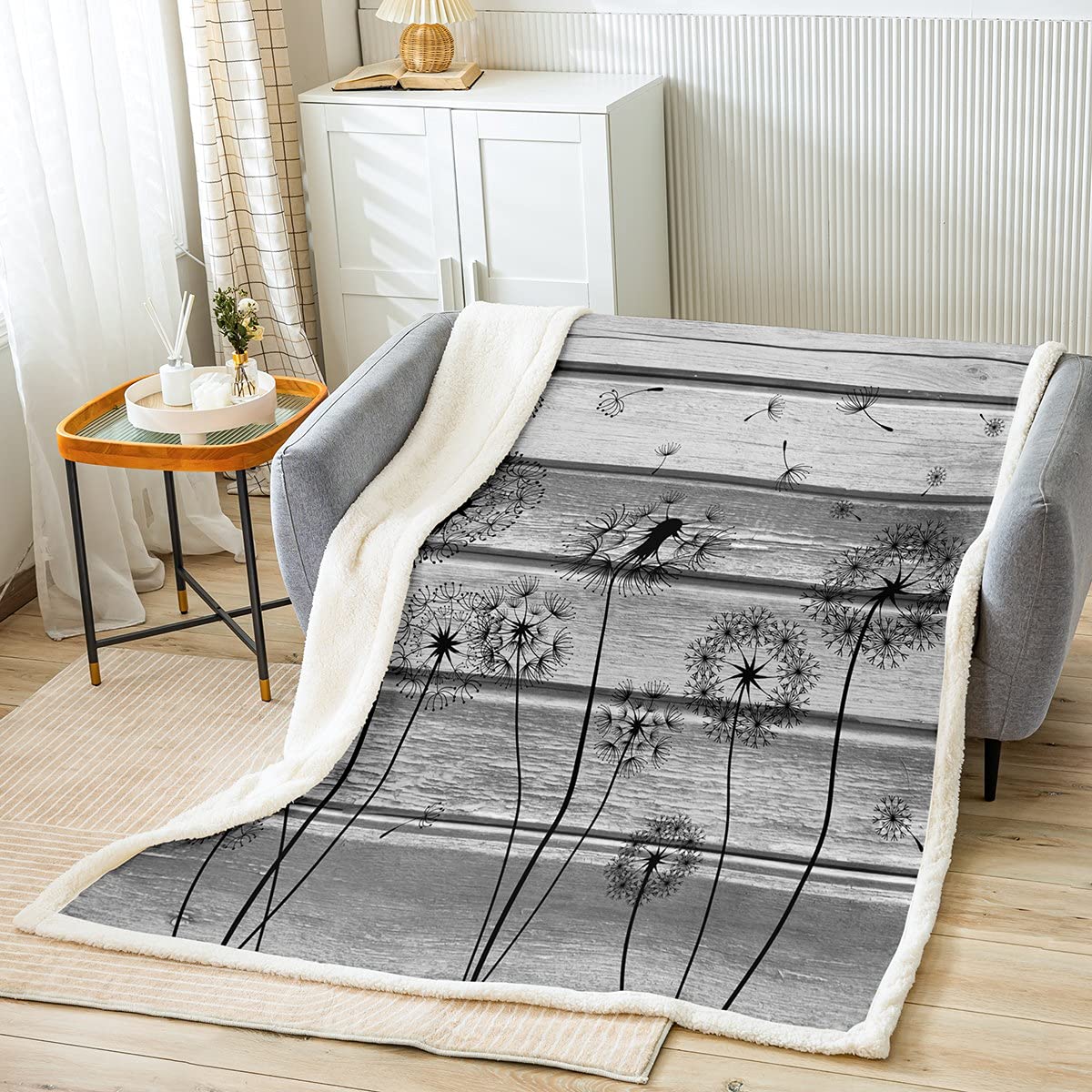 Feelyou Dandelion Sherpa Fleece Throw Blanket - 90