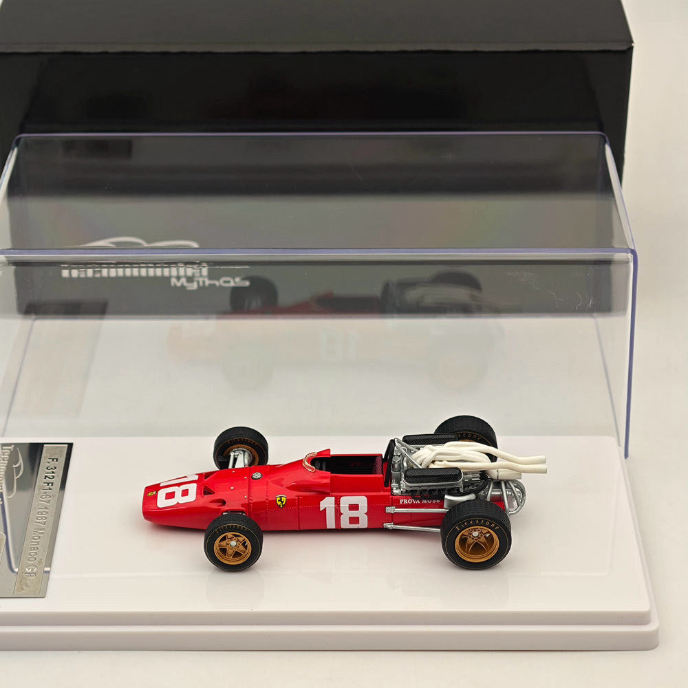 1/43 Scale Tecnomodel Ferrari 312 F1 67 1967 #18 Monaco GP Amon Bandini Tracks Resin Diecast Model Car - Perfect for Collectors, Display, and Racing Enthusiasts
