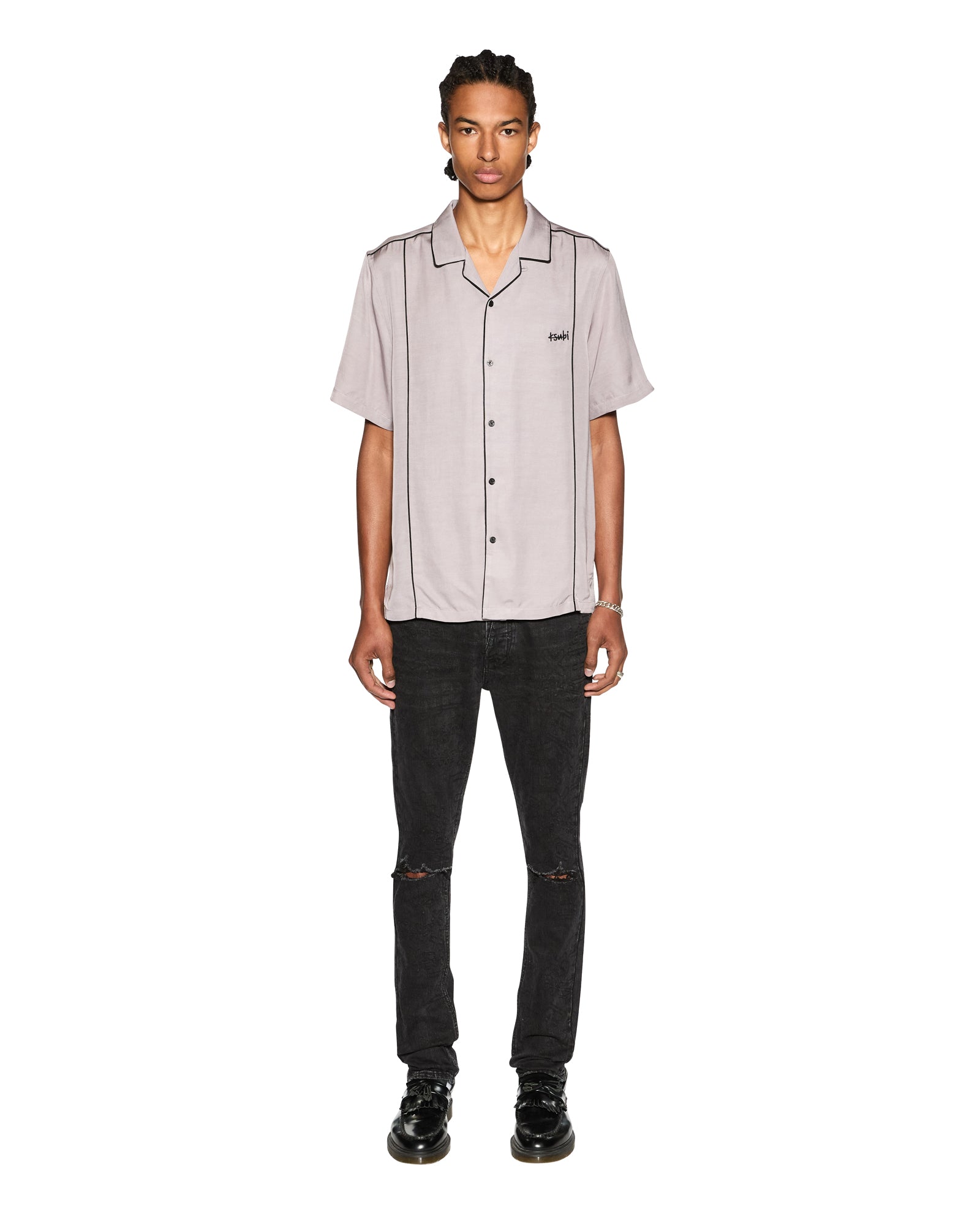 Downtown Resort Short Sleeve Shirt in Haze - Stylish Casual Wear for Summer Vacations & Beach Outings