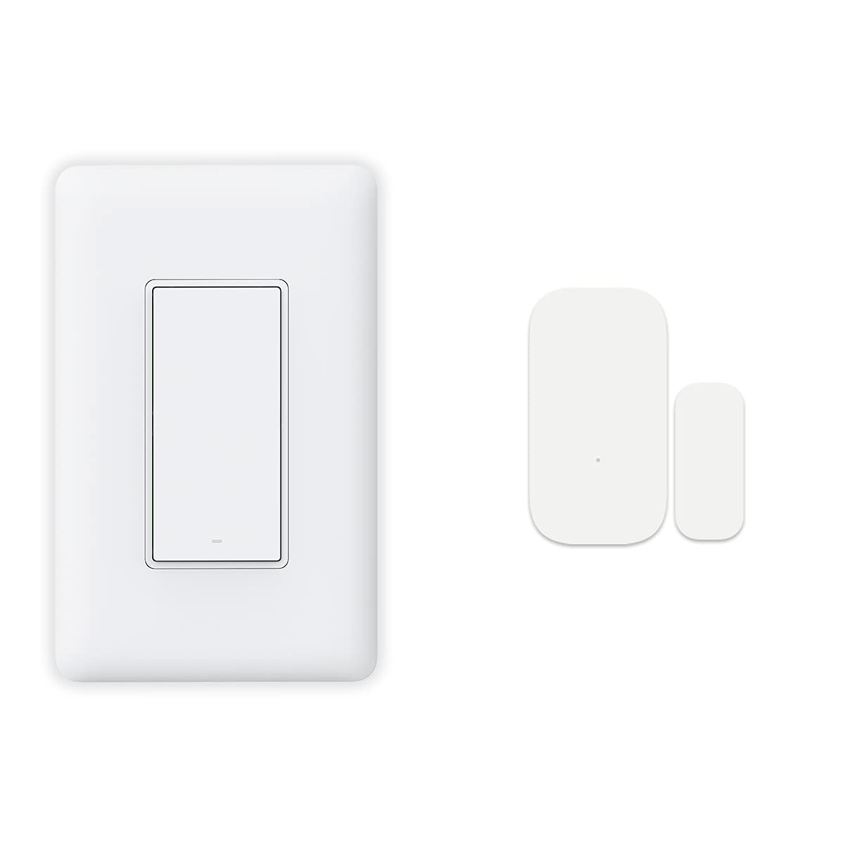 Aqara Smart Light Switch (No Neutral, Single Rocker) & Door/Window Sensor Kit - Zigbee Hub Compatible, Remote Control & Timer for Smart Home Automation | Perfect for Bedroom, Living Room & Garage Lighting Control