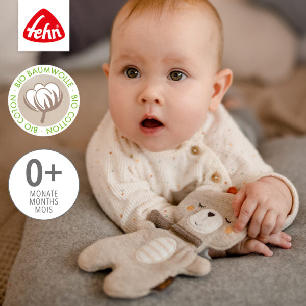 FehnNATUR Crinkle Teddy Sensory Toy for Babies - Soft Plush Animal with Crackling Sound for Infant Development, Autism & Tactile Stimulation - Perfect for Playtime, Learning & Sensory Exploration
