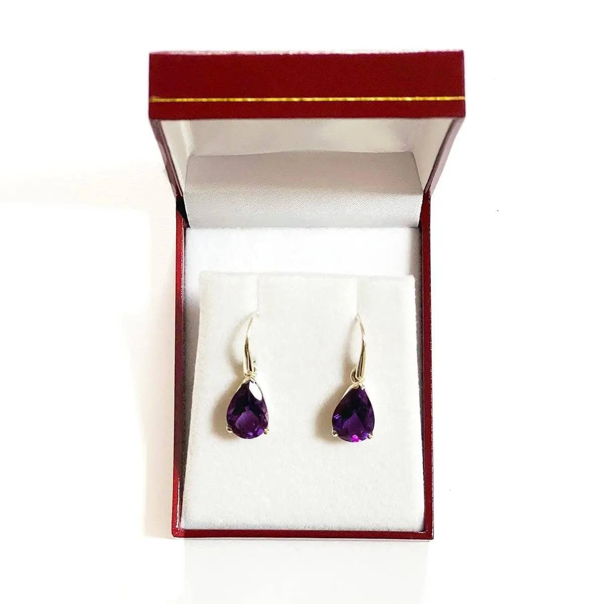 Amethyst Sterling Silver Earrings for Women - Dainty Purple Gemstone Jewelry for Everyday Wear & Special Occasions