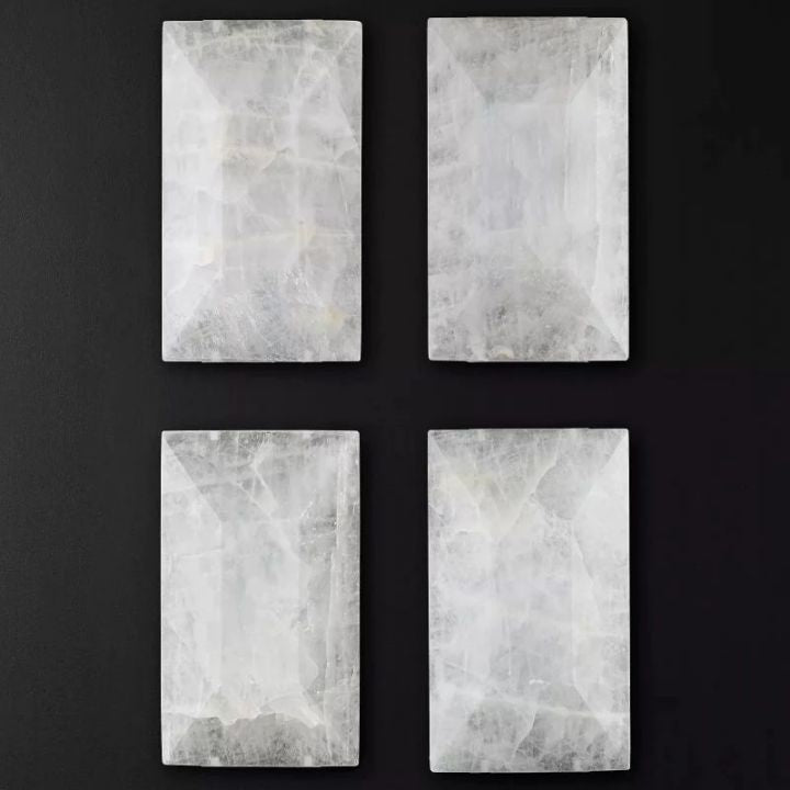 Aubrey Calcite Rectangular Chandelier - 74 Inch Modern Crystal Ceiling Light Fixture for Dining Room, Living Room & Bedroom Lighting