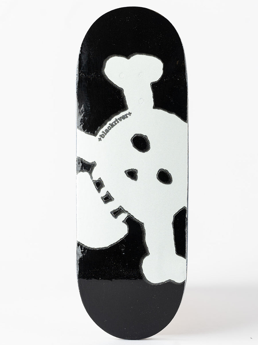 Blackriver Fingerboard Deck - Glow in the Dark Skull Design | Professional Finger Skateboard for Tricks & Practice | Perfect for Skateboard Enthusiasts & Collectors