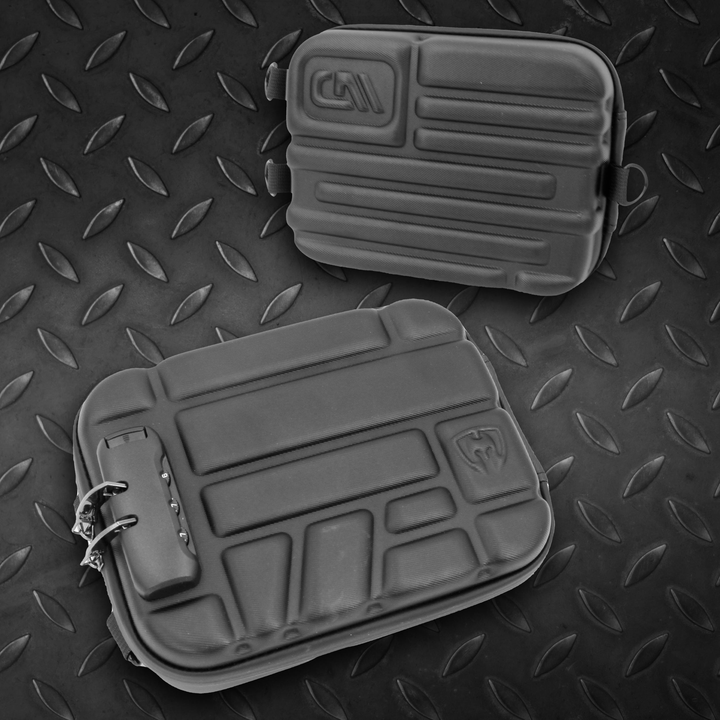 CASEMATIX Concealed Carry Locking Pistol Case for 9mm Handguns & Extra Magazines - Portable EVA Water Resistant Gun Bag with Shoulder Strap - Ideal for Range, Travel & Secure Storage