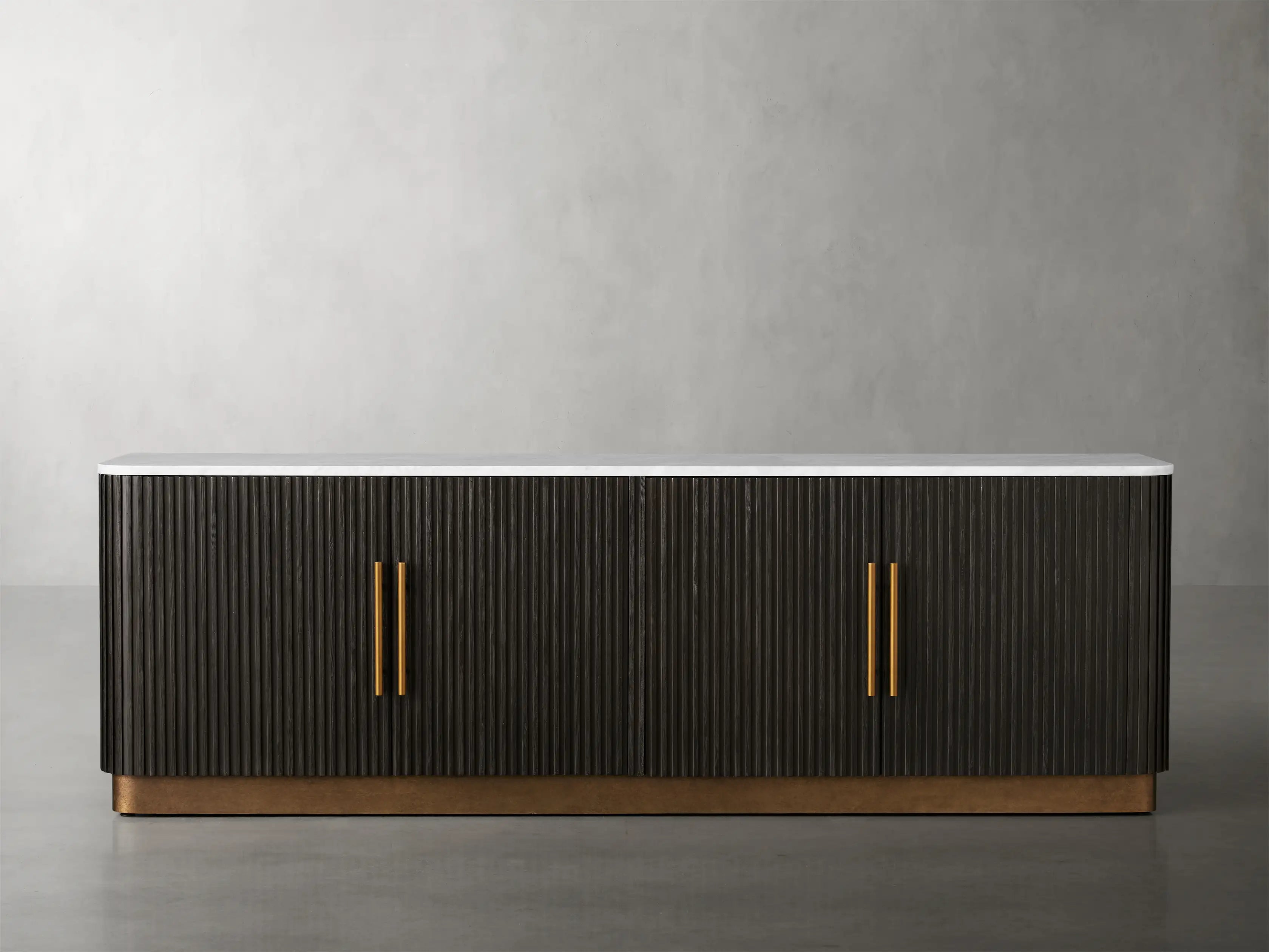 Fimley Modern TV Stand Media Console with Storage Shelves - Perfect for Living Room, Bedroom & Home Theater Entertainment Centers