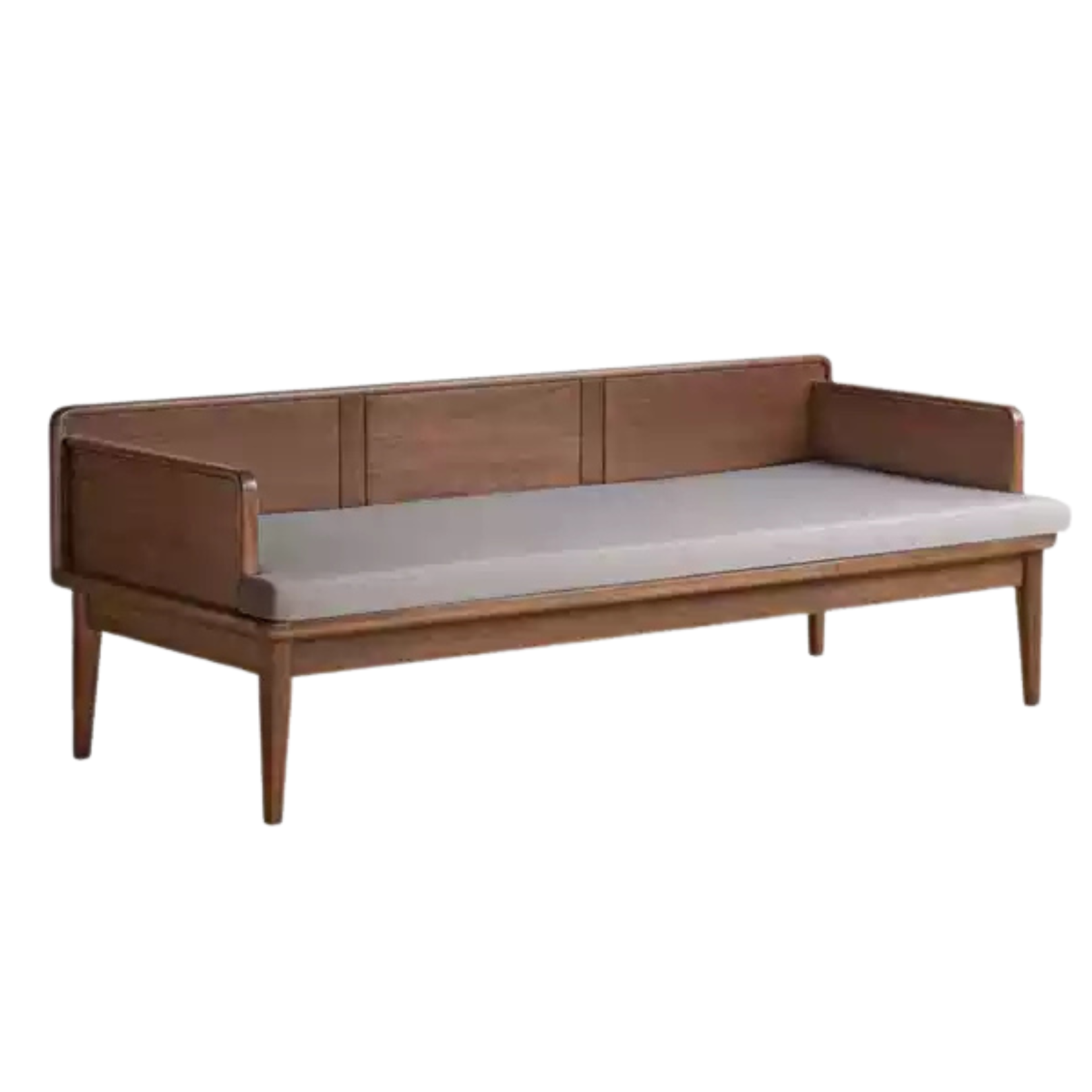 78.7x31.4x27.5 inch / 200x80x70 cm / walnut color / Oak cushion linen gray