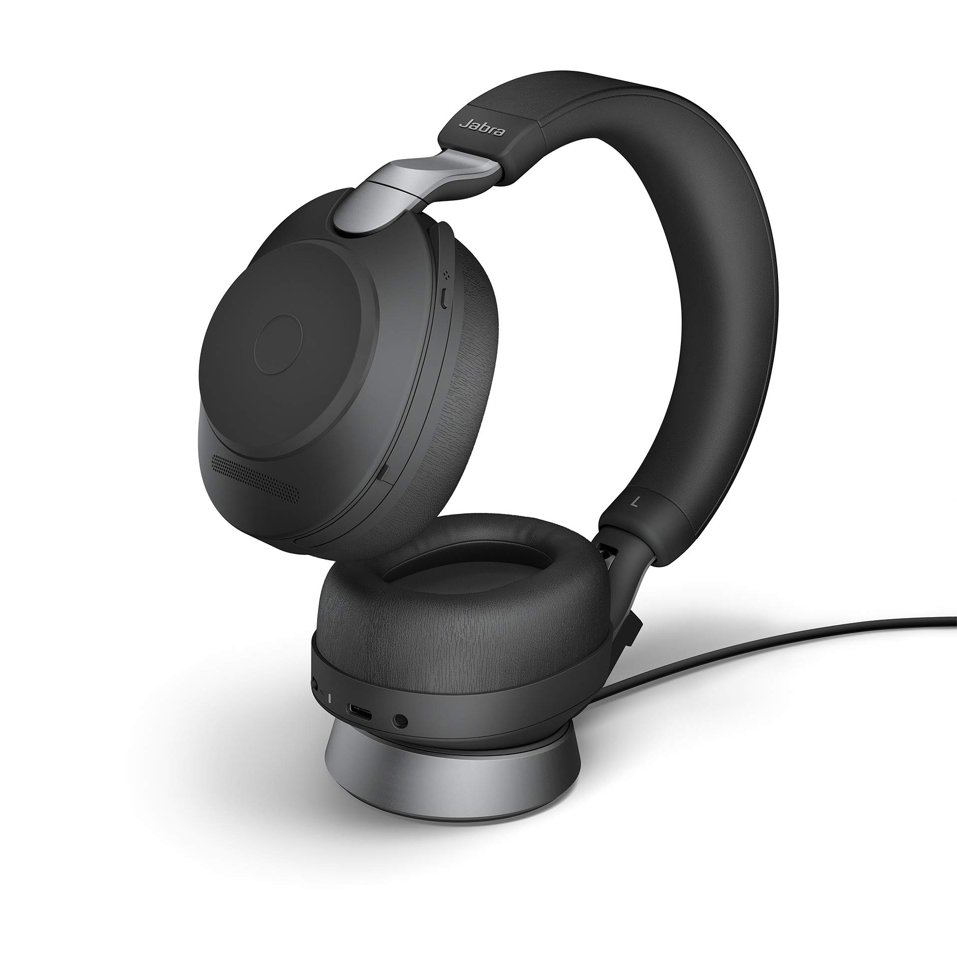 Jabra Evolve2 85 Wireless PC Headset with Charging Stand - Noise Cancelling UC Certified Stereo Headphones | 37-Hour Battery Life | USB-A Bluetooth Adapter | Black | Perfect for Remote Work, Video Conferencing & Office Use