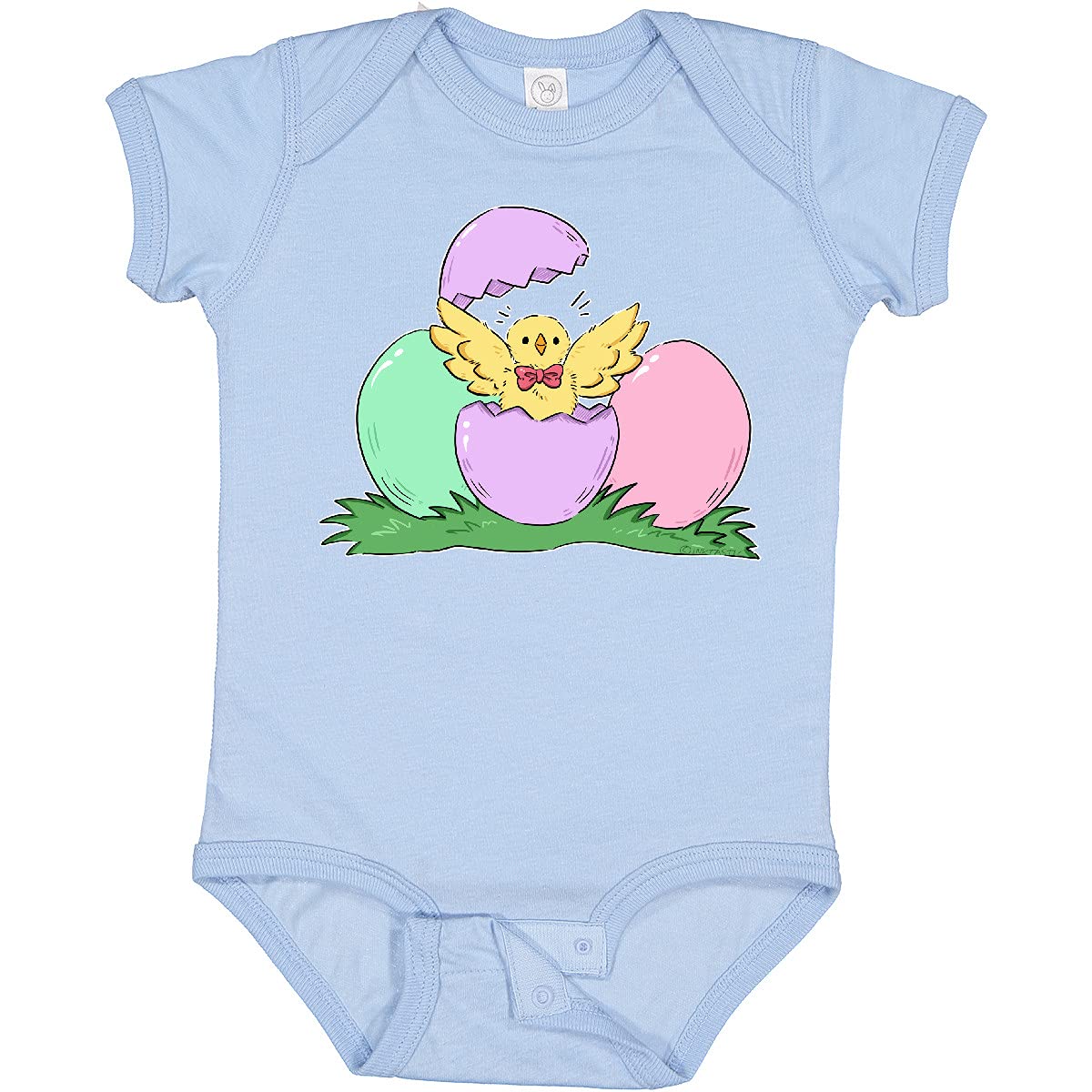 Inktastic Cute Easter Chick Hatching from Egg Baby Bodysuit - Soft Cotton Infant Onesie for Easter Photo Shoots, Spring Celebrations & Holiday Gifts