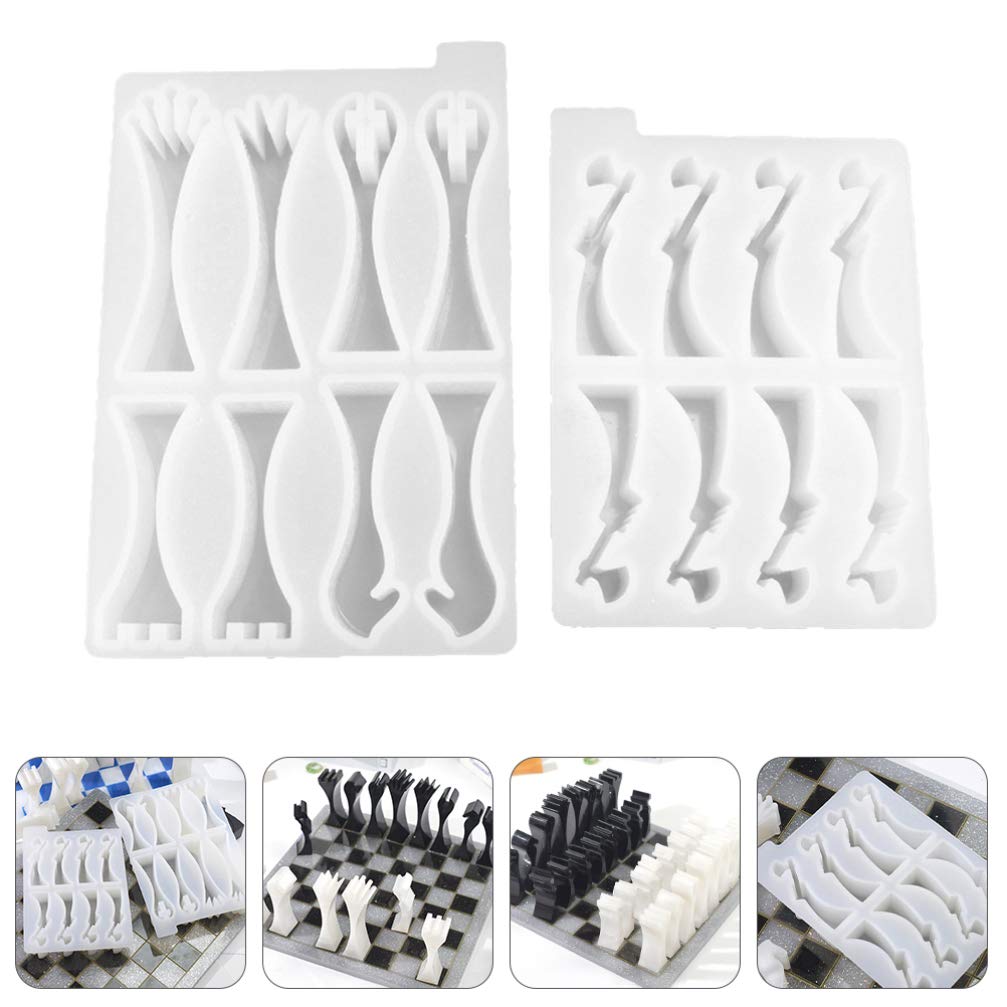 EXCEART 3D Chess Resin Molds Set - Includes King & Soldier Pieces for Epoxy Casting, DIY Crafts & Chocolate Making | Perfect for Board Game Lovers & Home Decor Projects