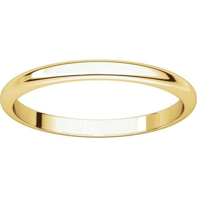 14K Gold 2mm Half Round Wedding Band for Men - Elegant & Durable Ring for Engagement, Anniversary, and Special Occasions