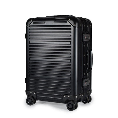 100% Full Aluminum Rolling Luggage Bag - Matte Finish Travel Wheel Suitcase - New Durable Carry On Box (20 Inch) - Perfect for Business Trips, Vacations & Air Travel