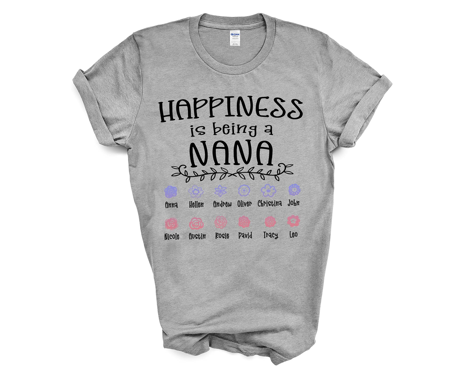 Floral Nana Shirt - Comfortable Grandma T-Shirt, Long Sleeve & Hoodie Options - Perfect Mothers Day Gift for Her - Ideal for Family Gatherings & Special Occasions