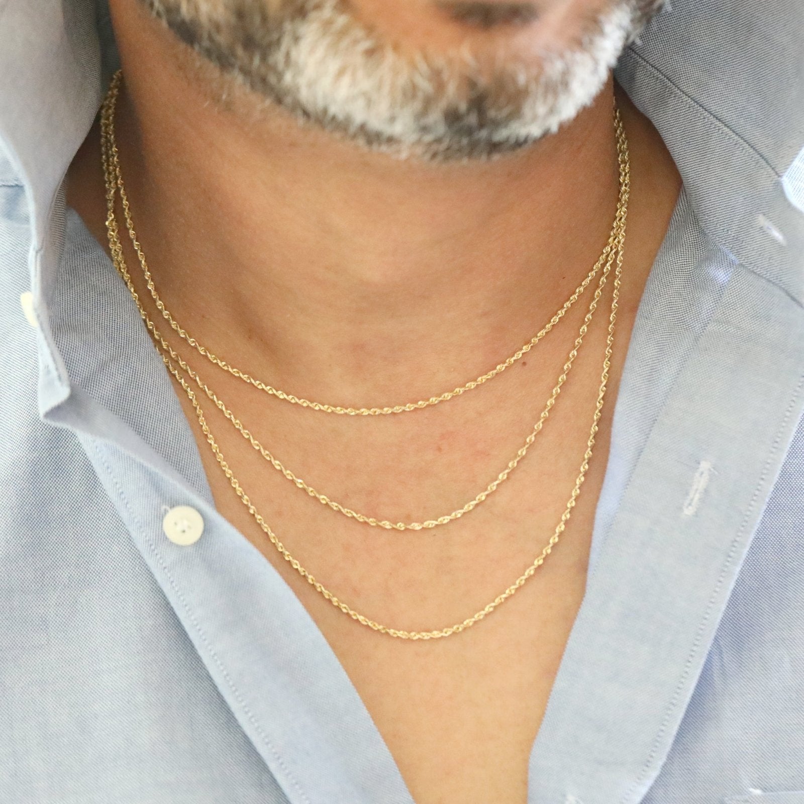 10k Yellow Gold Classic Rope Chain Necklace for Women - Elegant Layering Jewelry for Everyday Wear, Date Nights & Special Occasions
