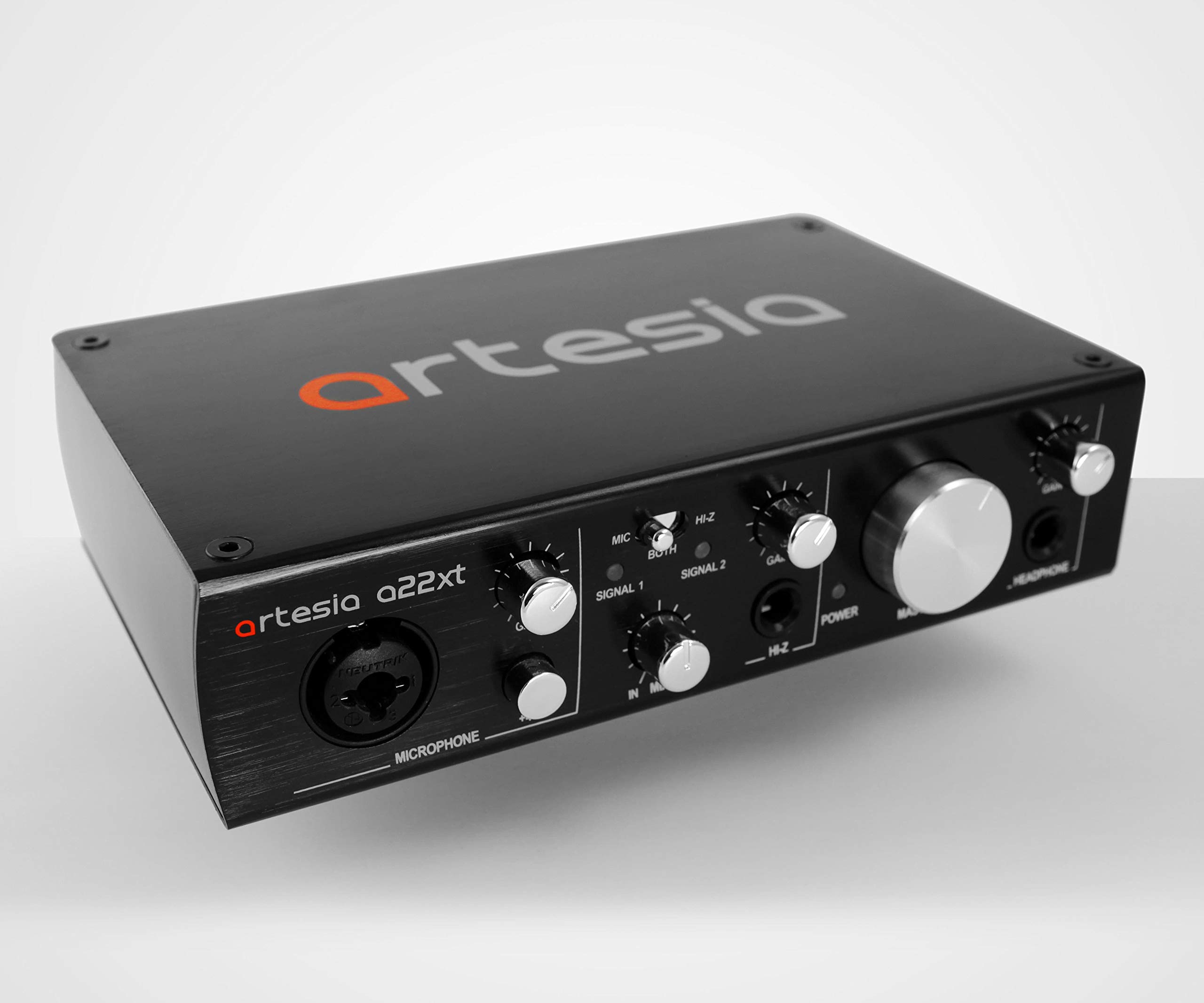 Artesia BE-AUD+ Professional Recording Bundle with A22XT USB 2.0 Audio Interface & AMH 122 Studio Monitor Headphones - Perfect for Home Studios, Podcasting, Music Production, and Live Streaming