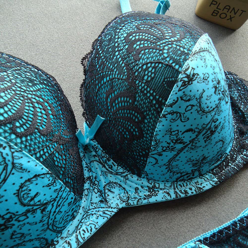 Women's Push Up Padded Bra & Thong Lingerie Set - Sexy Comfortable Underwear for Everyday Wear & Special Occasions