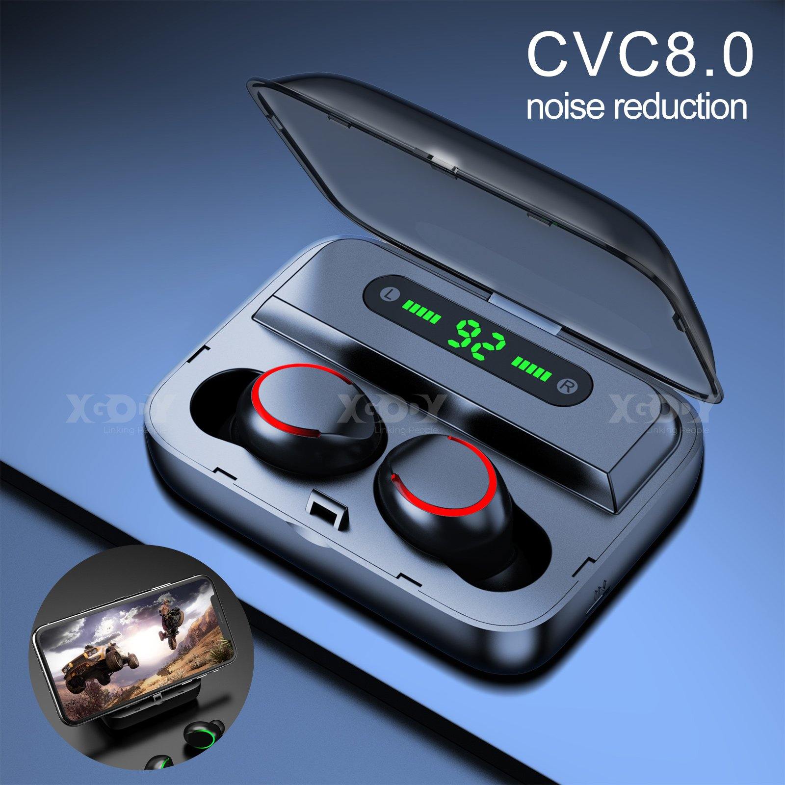 Xgody TWS Stereo Wireless Earbuds F9 Series - Bluetooth 5.0 Headphones with Noise Cancellation, 24H Playtime - Perfect for Gym, Running, Travel & Work