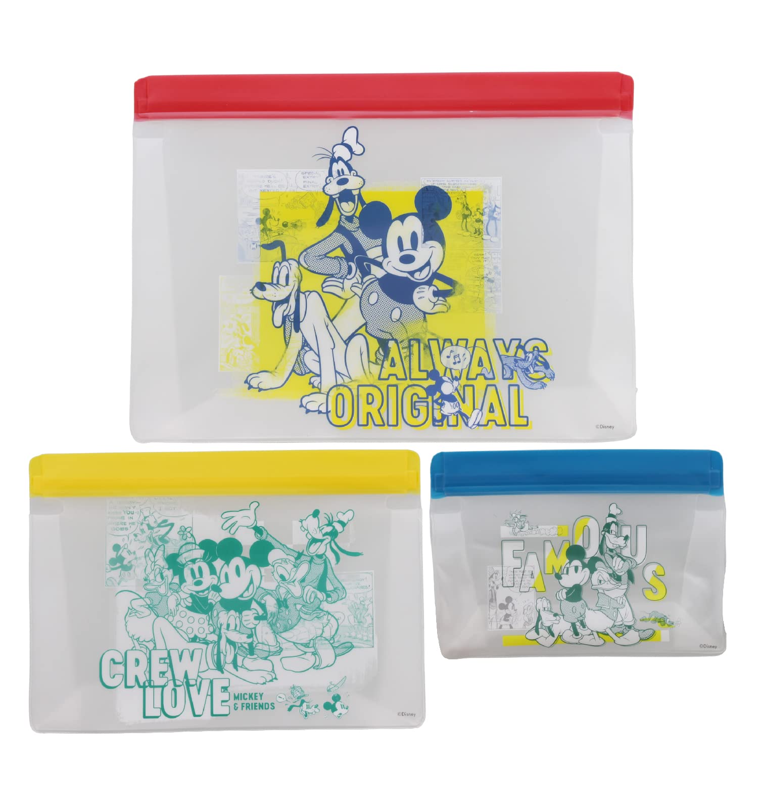 Disney Reusable Silicone Food Storage Bags 3-Pack - BPA Free Stand-Up Gusseted Bags for Leftovers, Snacks & Meal Prep (Small/Medium/Large) - Perfect for Kitchen, Picnics & School Lunches