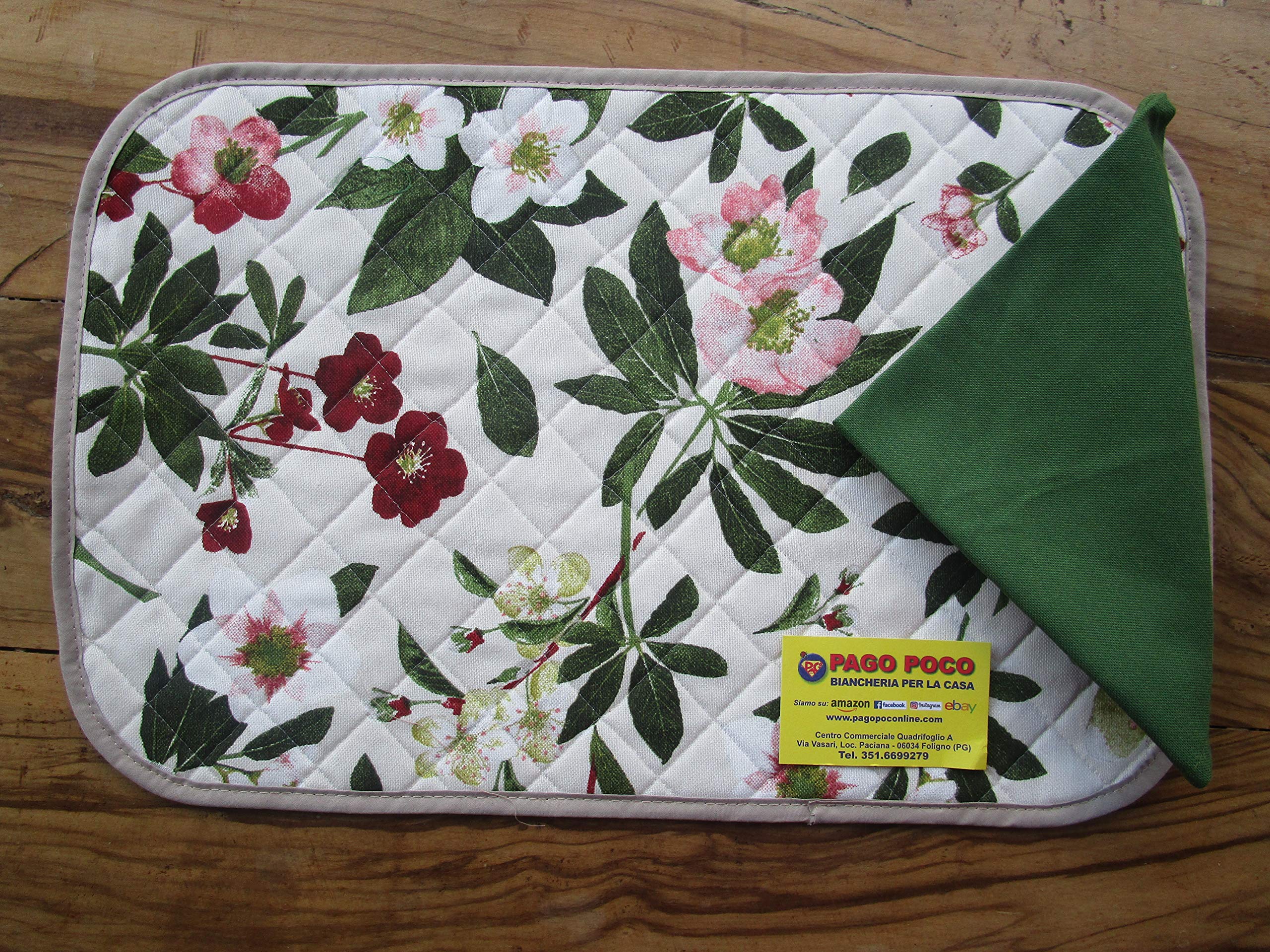 Floral Print 100% Cotton Chair or Pillow Cover with 2 Ties - 40 x 40 cm - Made in Italy - Perfect for Home Decor, Living Room, Bedroom, and Gift Giving