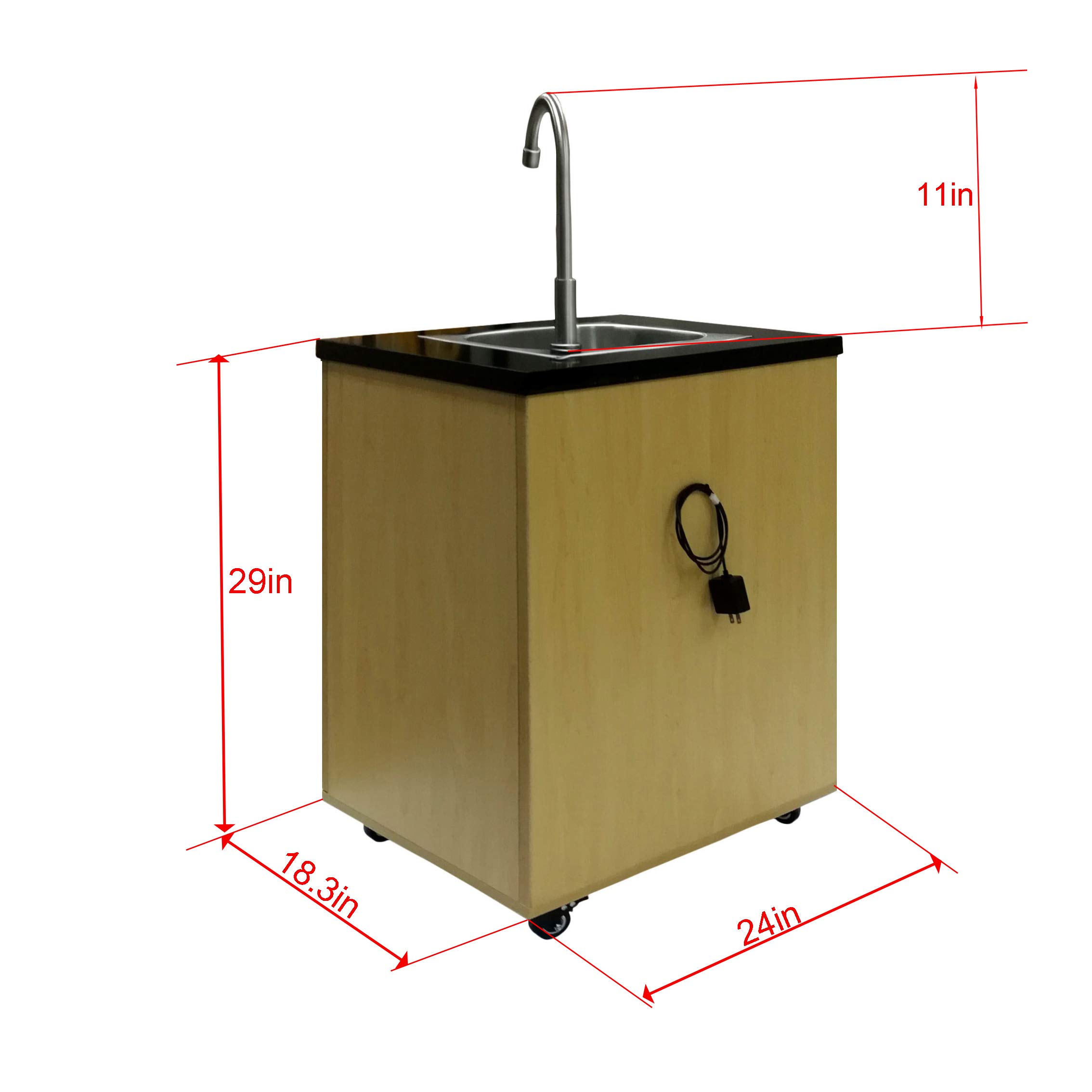 FixtureDisplays Portable Hand Washing Station with Self-Contained Water System - Mobile Sink with 110V Pump for Indoor/Outdoor Use - Ideal for Camping, RV Trips, Construction Sites & Emergency Preparedness