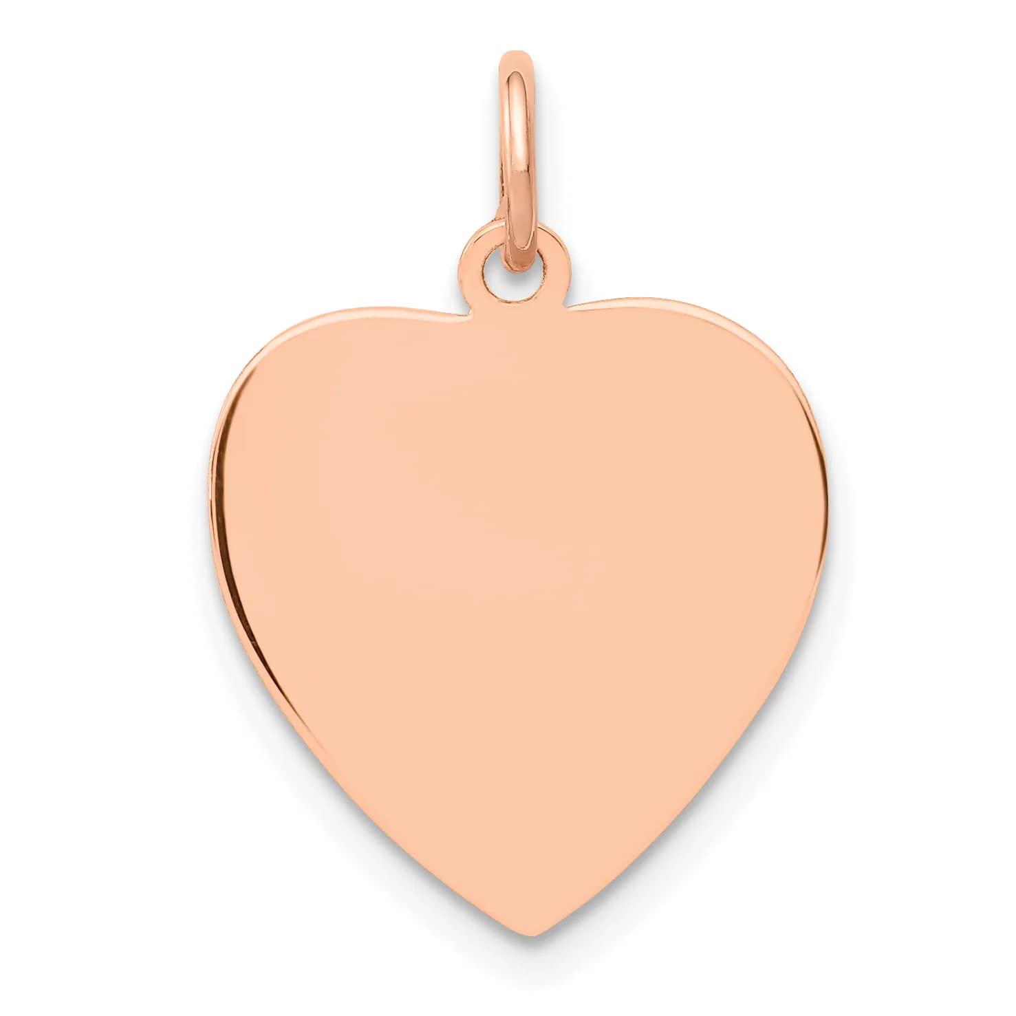 14K Rose Gold Heart Disc Charm XAC809 - Elegant Jewelry for Women, Valentine's Gift, Anniversary Present - Perfect for Necklaces, Bracelets & Special Occasions
