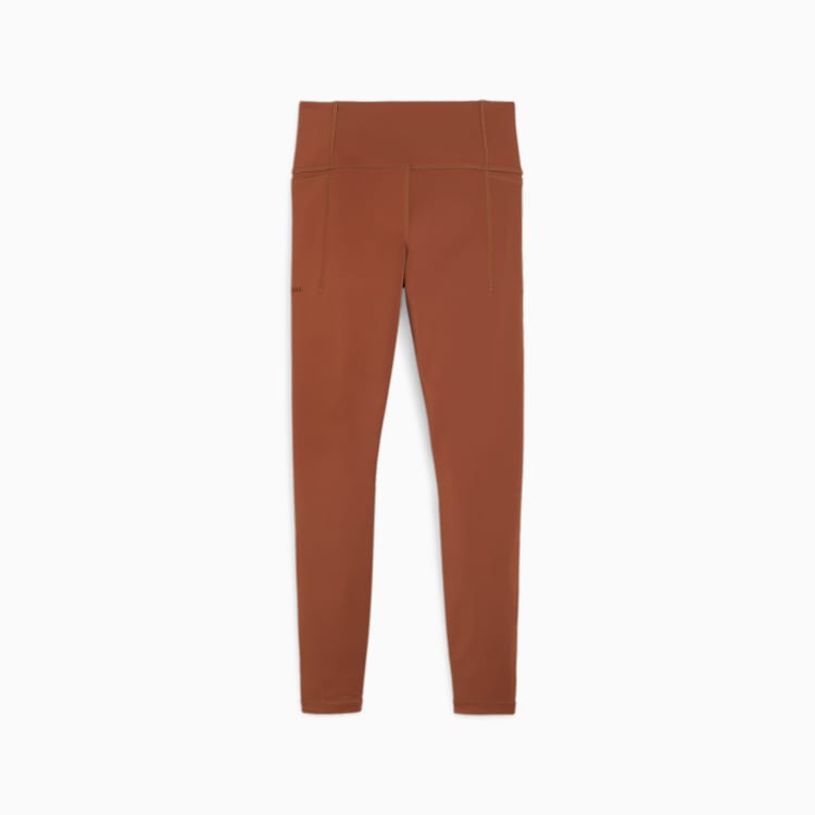 PUMA Women's FIT HW FL Brown Tights - High Waist Yoga Leggings for Running, Workout & Gym - Comfortable & Stretchy Activewear