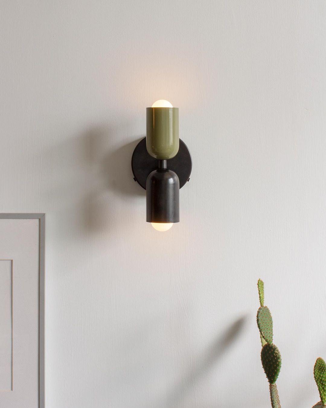 Stylish Couleur Double Plug In Wall Lamp - Modern USB & Outlet Sconce for Bedroom, Living Room & Office Lighting