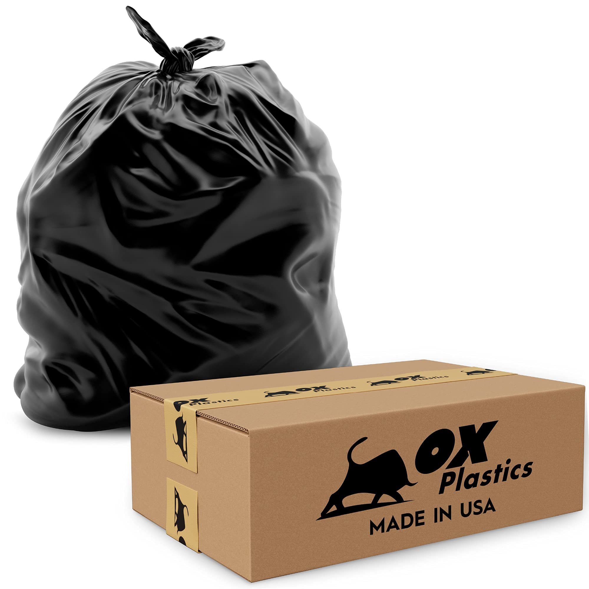 60 Gallon Heavy Duty Trash Bags - 25 Count, 3 Mil Thick Extra Strong & Leak Proof - Large Garbage Bags for Outdoor, Commercial & Home Use - Durable Waste Disposal Solution