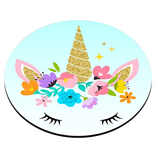 Cute Unicorn Round Mouse Pad - Soft Non-Slip Gaming & Office Desk Mat - Perfect Gift for Teachers, Students & Coworkers - Great for Home Office, Gaming Setup & Workstation Accessories