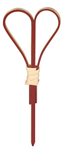 Red Bamboo Heart-Shaped Appetizer Picks & Sandwich Sticks - 4.75 Inch (100 Count) - Perfect for Parties, Weddings, and Cocktail Garnishes