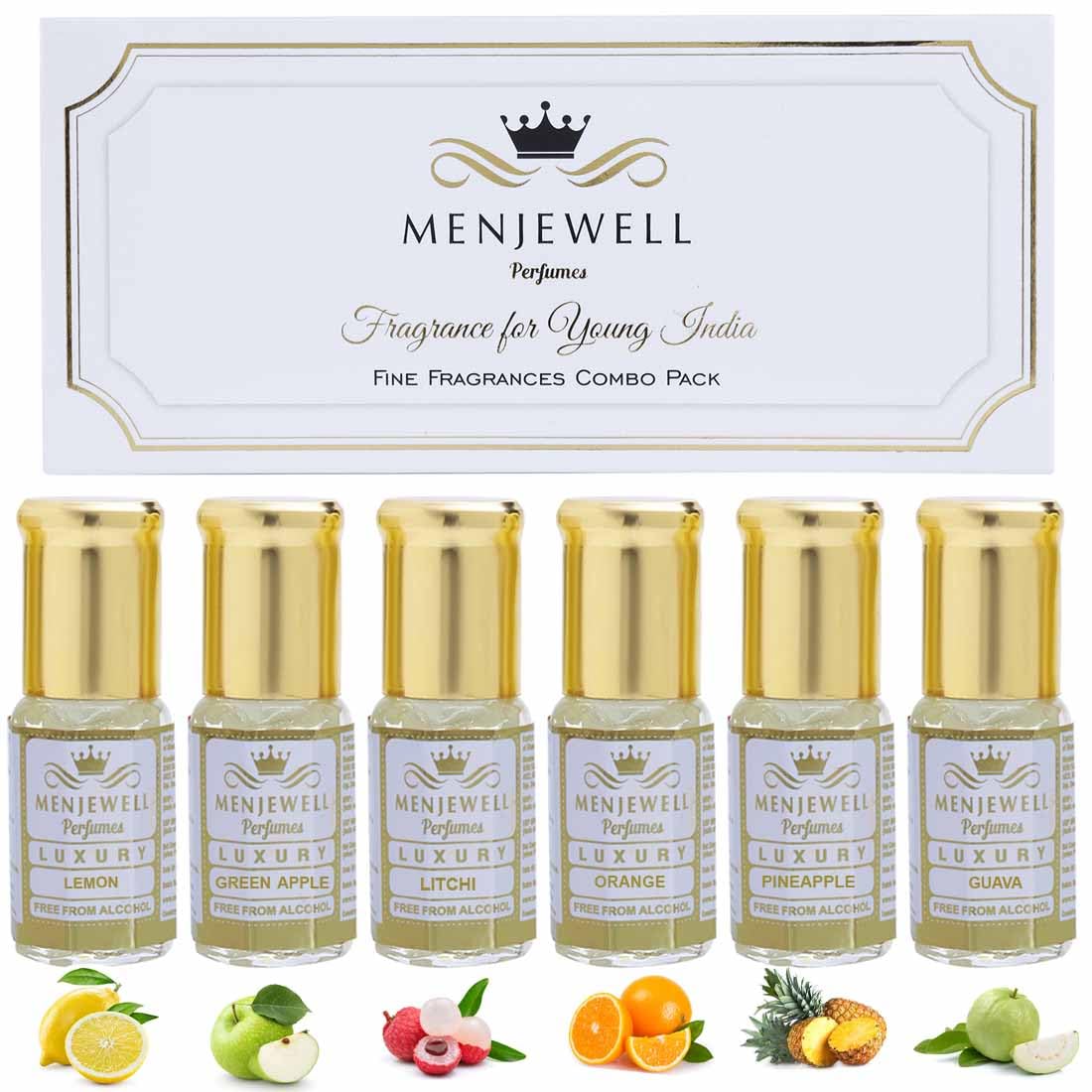 Premium 6-Piece Attar Gift Set for Women - Fruity Perfume Oils (6x3ml) - Luxurious Fragrance Combo for Gifts, Weddings & Special Occasions