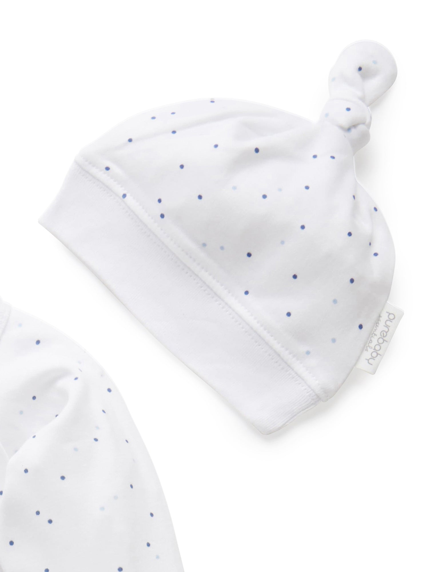 Purebaby Organic 3-Piece Baby Clothing Set - Pale Blue Spots | Soft Cotton Outfit for Newborns & Infants | Perfect for Daily Wear, Photo Shoots & Gift Giving