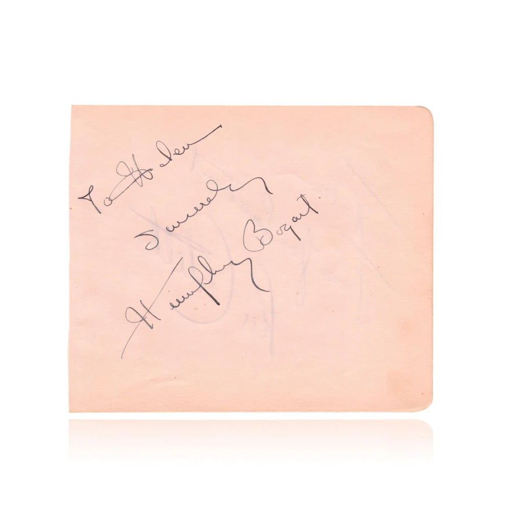Humphrey Bogart & Lou Costello Dual Signed Album Page Cut - JSA COA Authenticated - Rare Abbott & Costello Casablanca Autograph - Perfect for Movie Memorabilia Collectors & Classic Film Fans