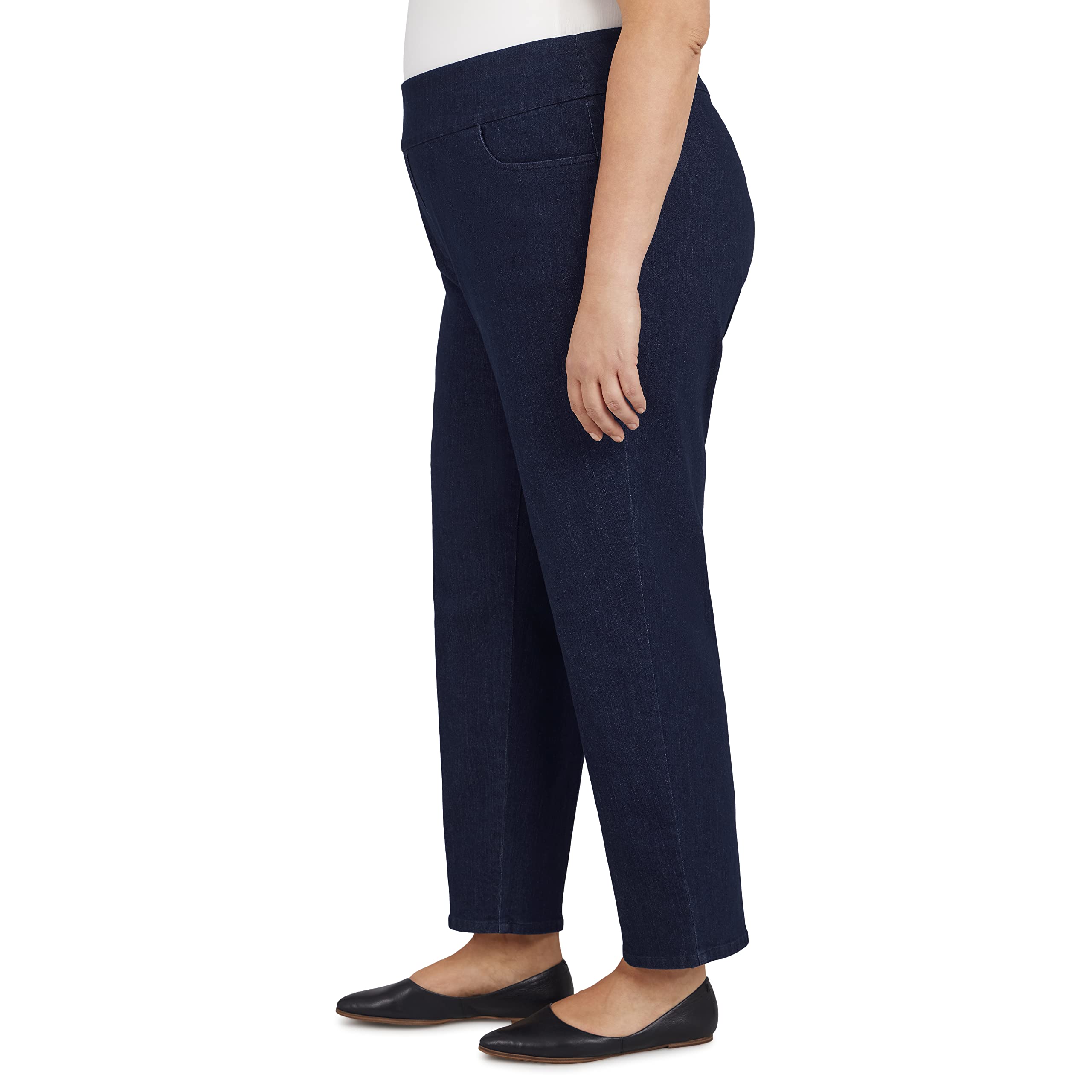 Alfred Dunner Women's Plus Size Super Stretch Mid Rise Capri Pants - Comfortable Casual Wear for Work & Travel