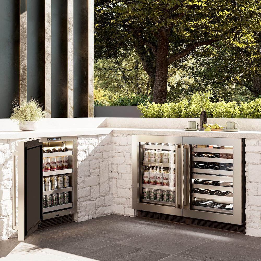 ZLINE 24 Inch Dual Zone 44 Bottle Wine Cooler Refrigerator - Stainless Steel Glass Door, Built-in or Freestanding (RWDO GS 24) - Perfect for Home Bars, Kitchens, and Wine Cellars