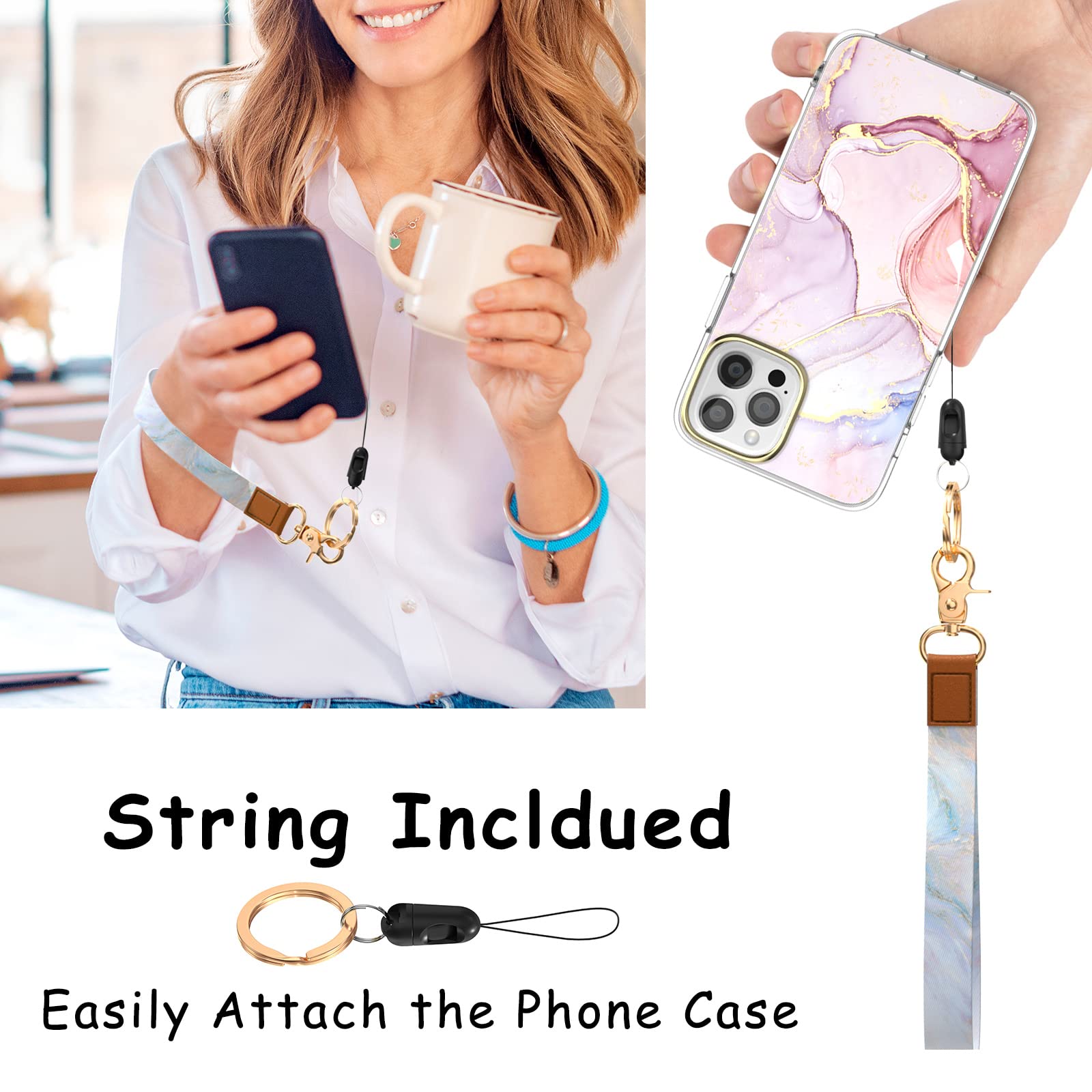Stylish Wrist Lanyard Keychain for Women & Men - Secure Holder for Car Keys, ID Badges, Cards, Wallet & Phone - Perfect for Work, Travel & Outdoor Activities