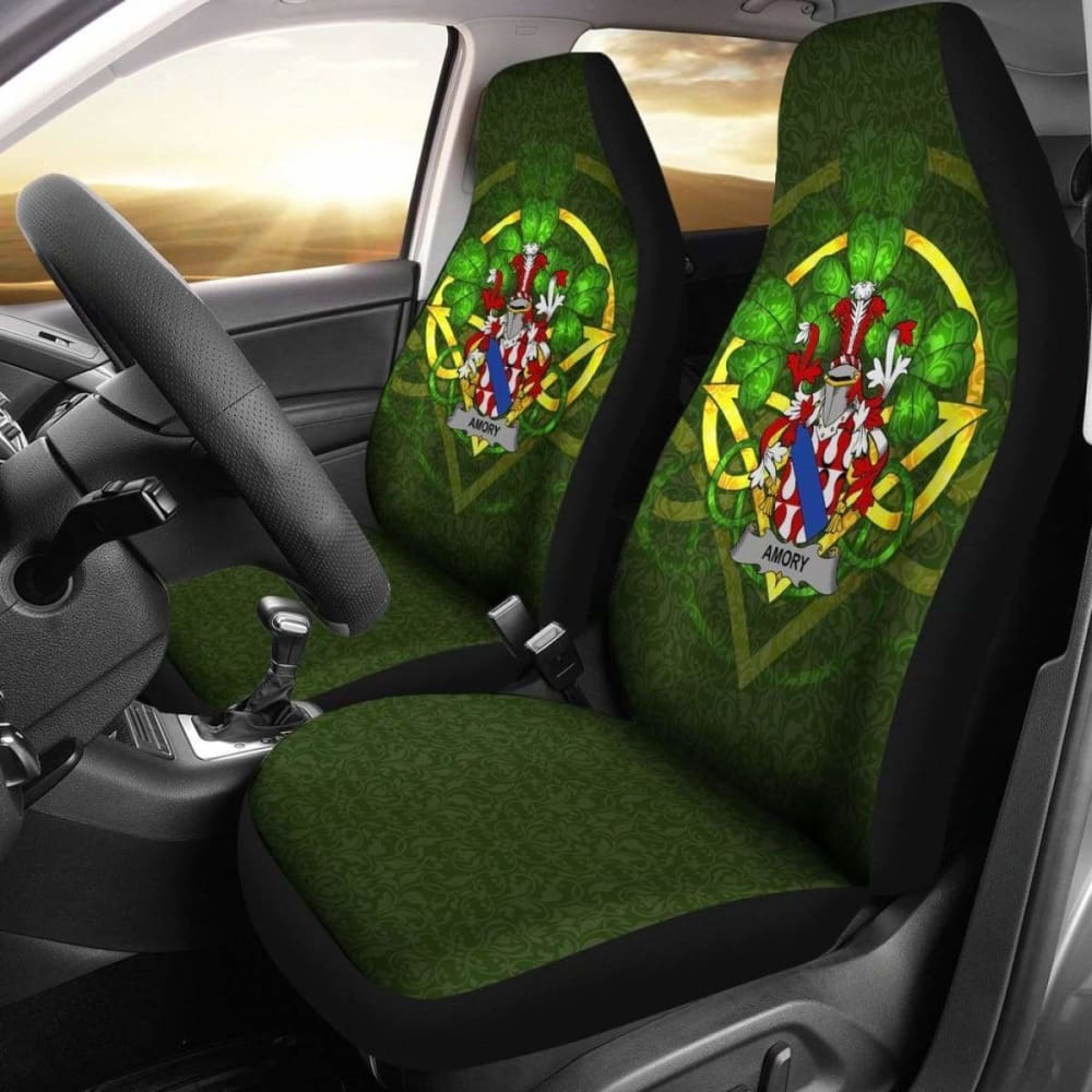 Amory Ireland Car Seat Cover Set of 2 - Celtic Shamrock Design for Cars, SUVs & Trucks - Waterproof & Durable Seat Protectors for Pets, Kids & Everyday Use