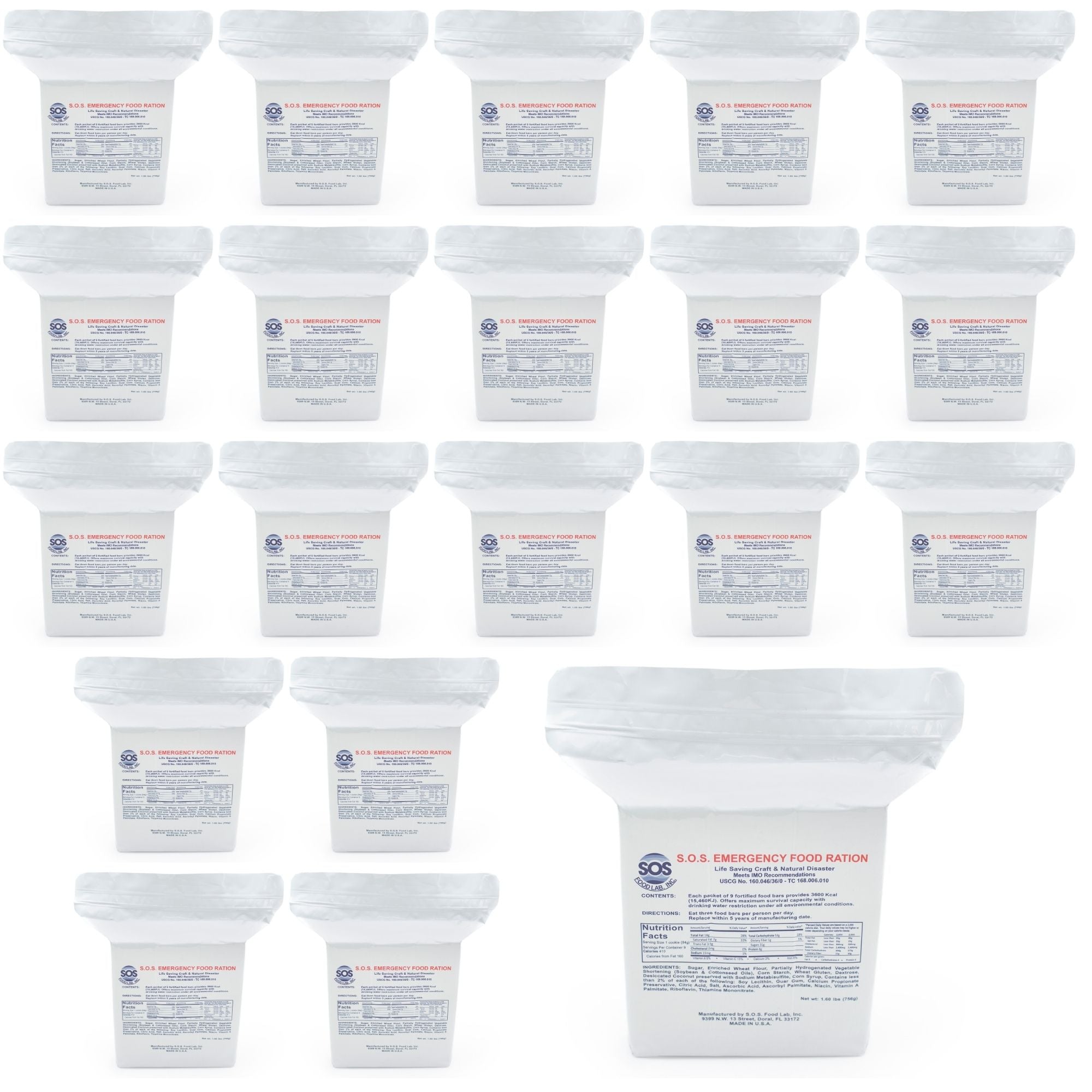 3600kcal Emergency Food Ration Bars - 20 Pack | Long Shelf Life Survival Food for Camping, Hiking & Disaster Preparedness