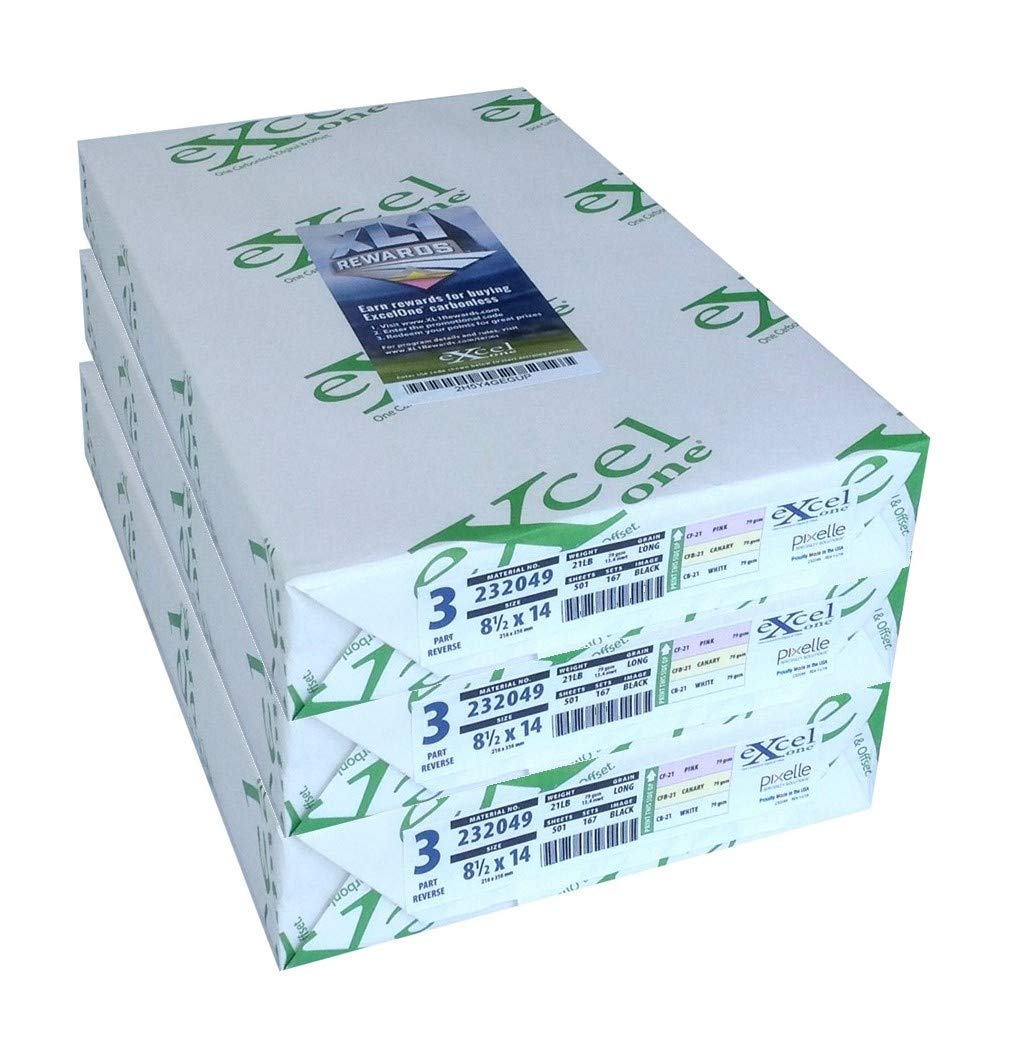 Excel One Carbonless 3-Part NCR Paper (Pink/Canary/White) 8.5