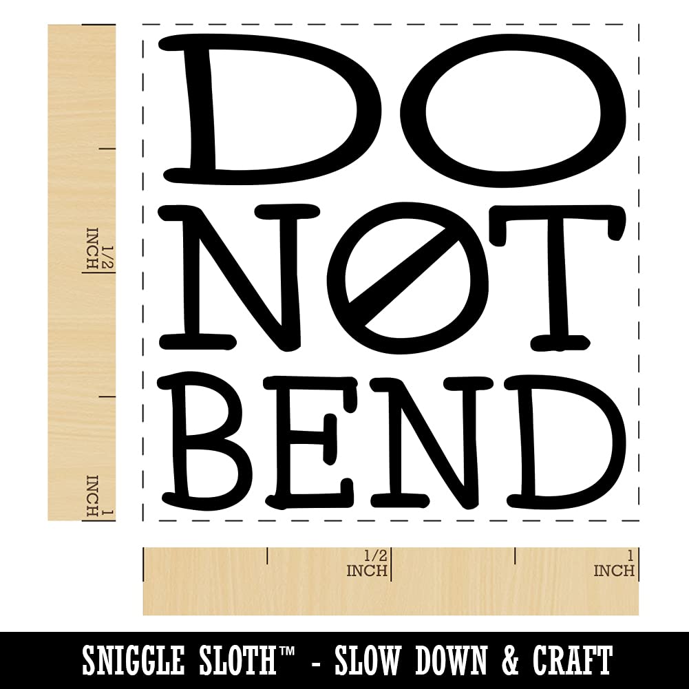 1 Inch Small Self-Inking Rubber Stamp with Fun Stacked Text - Do Not Bend Stamp - Black Ink for Mail, Envelopes, Documents & Crafting Projects