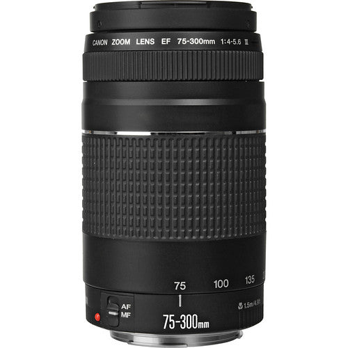 Canon EF 75-300mm f/4-5.6 III Telephoto Zoom Lens with Lens Hood & Case - Perfect for Wildlife, Sports & Travel Photography