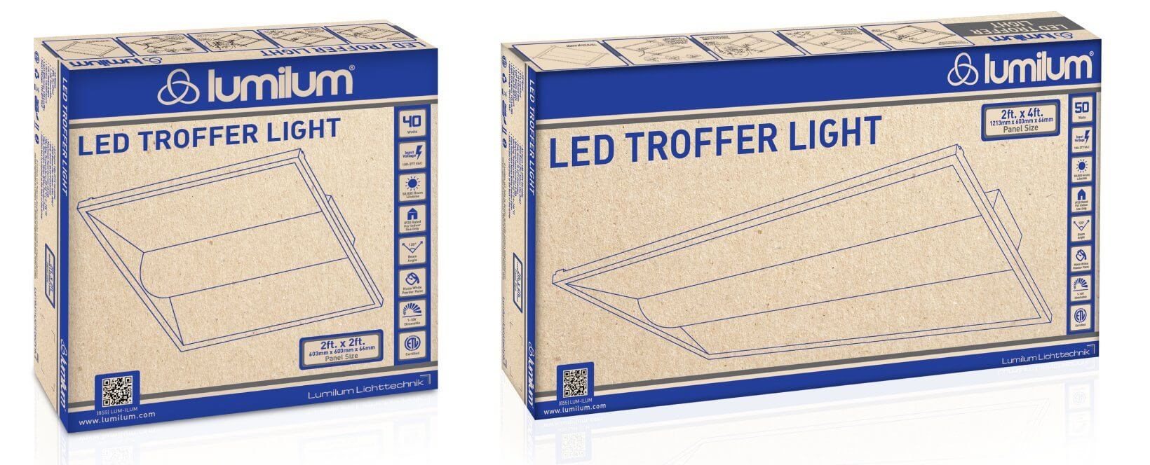 Energy Efficient LED Troffer Ceiling Light Fixture with Center Basket Design - Perfect for Office, Commercial Spaces & Home Lighting