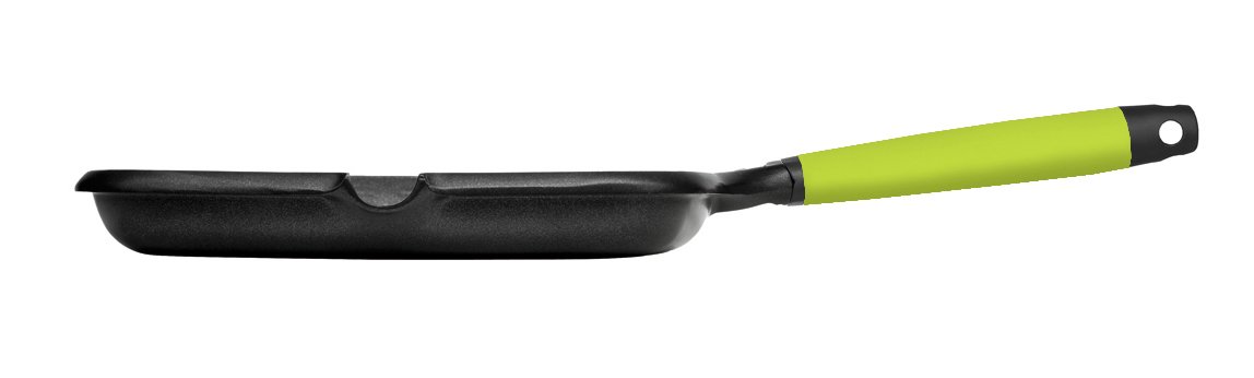 Castey 10.5-Inch Nonstick Cast Aluminum Induction Griddle with Removable Kiwi Handle - Perfect for Pancakes, Eggs & Grilling on Gas, Electric & Induction Cooktops