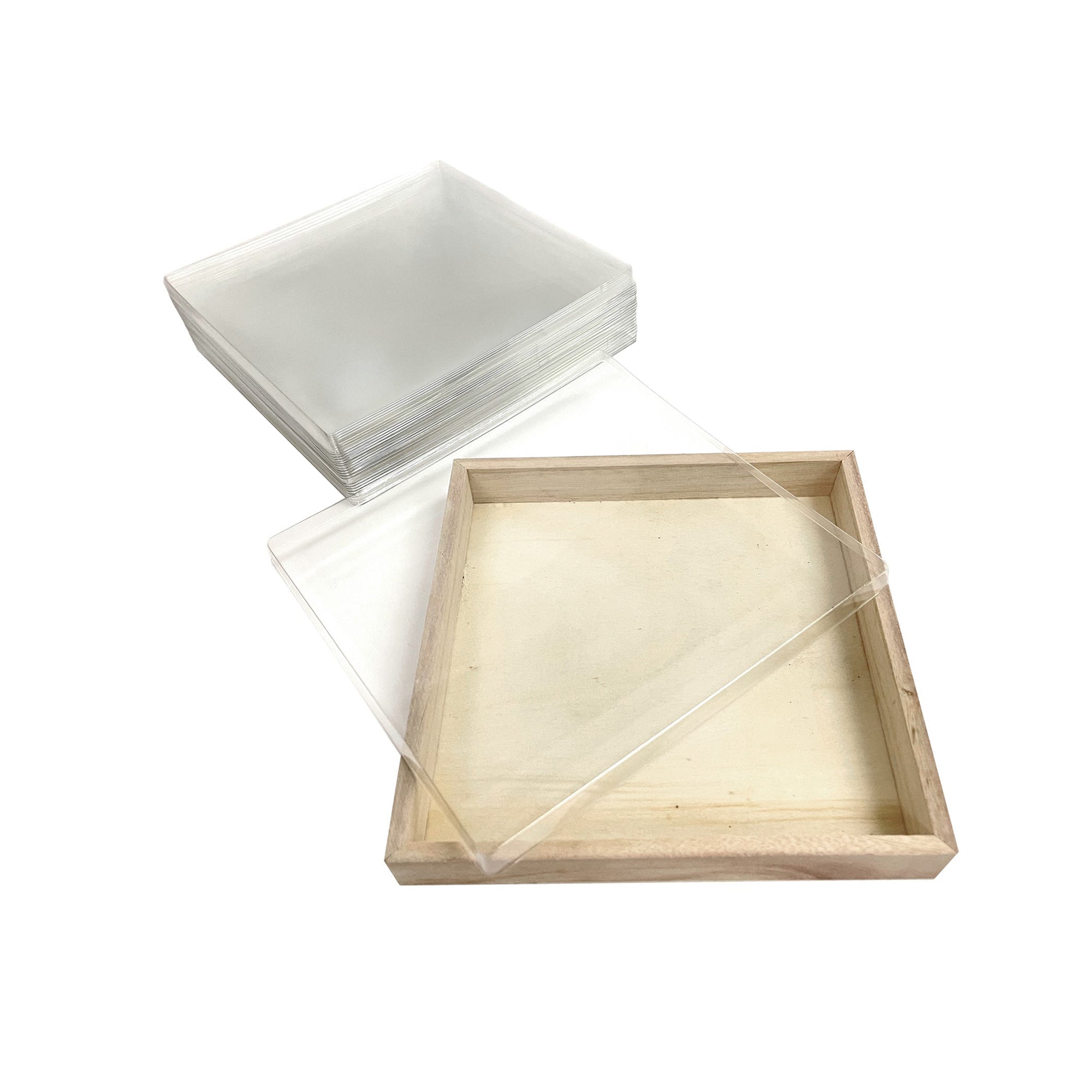 Tree Choice 4.7 x 4.7 Inch Square Clear Plastic Lids with View Window - 25 Count Case (Lids Only) - Perfect for Food Storage Containers, Meal Prep & Organizing Pantry Items