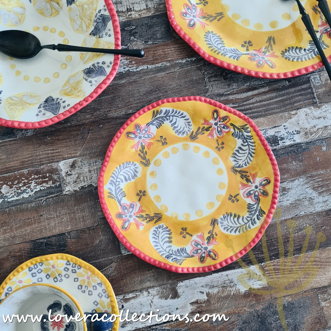 Afrocentric Yellow Dinnerware & Serveware Set - Modern African-Inspired Plates, Bowls & Serving Dishes for Stylish Dining & Entertaining