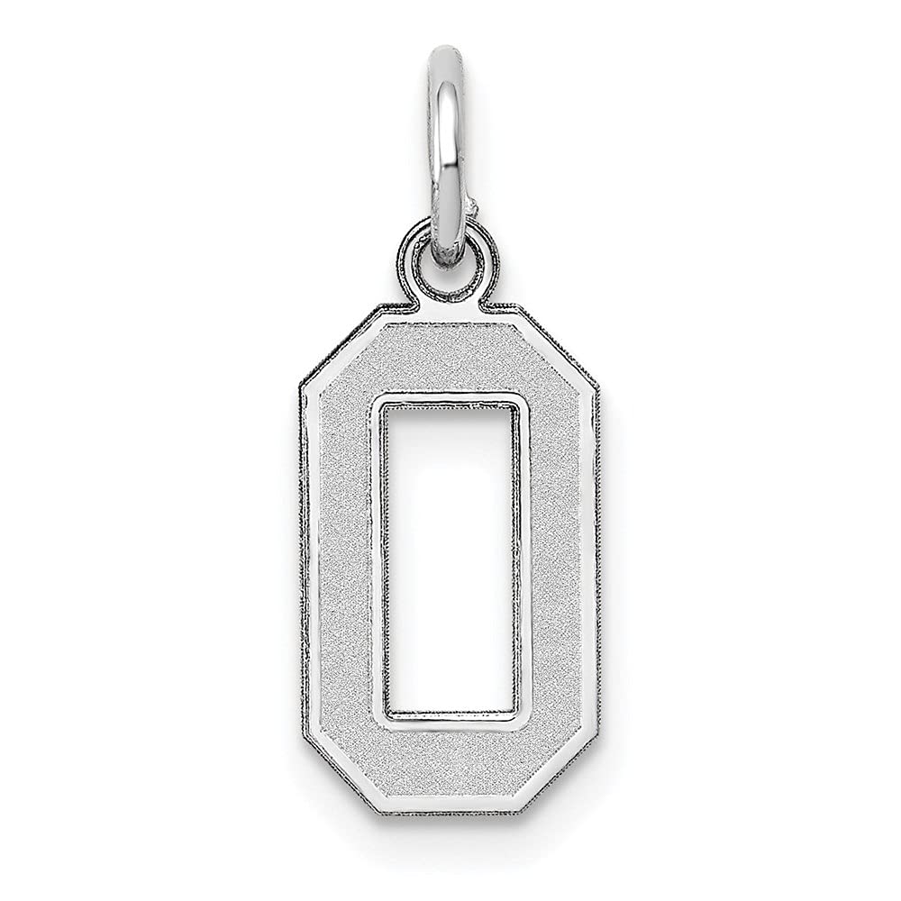 14K White Gold Small Satin Numeric Number Charm Pendant - Elegant Women's Fine Jewelry for Birthdays, Anniversaries & Special Occasions