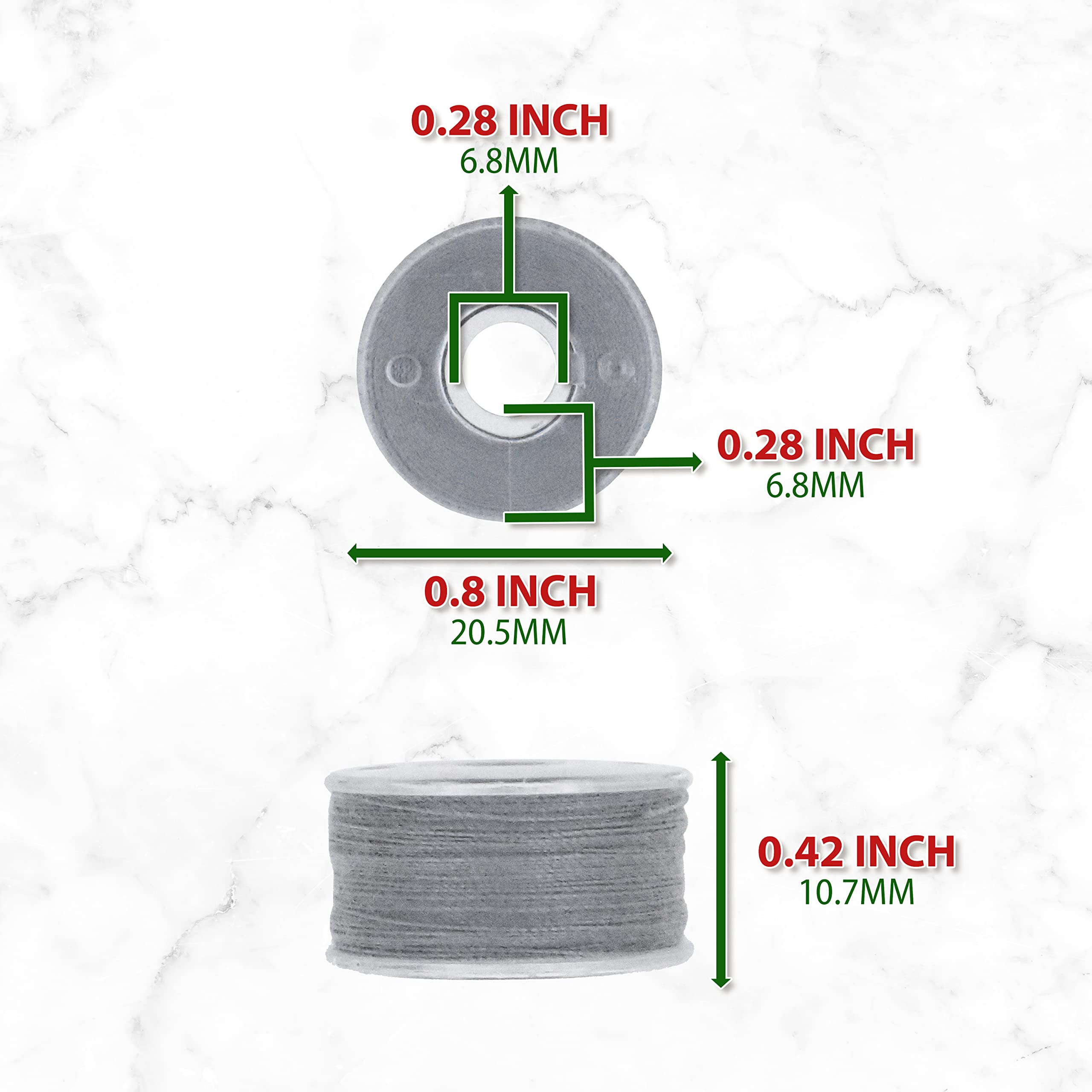 25 Prewound Gray SA156 Bobbins for Singer & Brother Sewing Machines - 15J Prefilled Embroidery Bobbin Thread - Perfect for Quilting, Dressmaking & Craft Projects