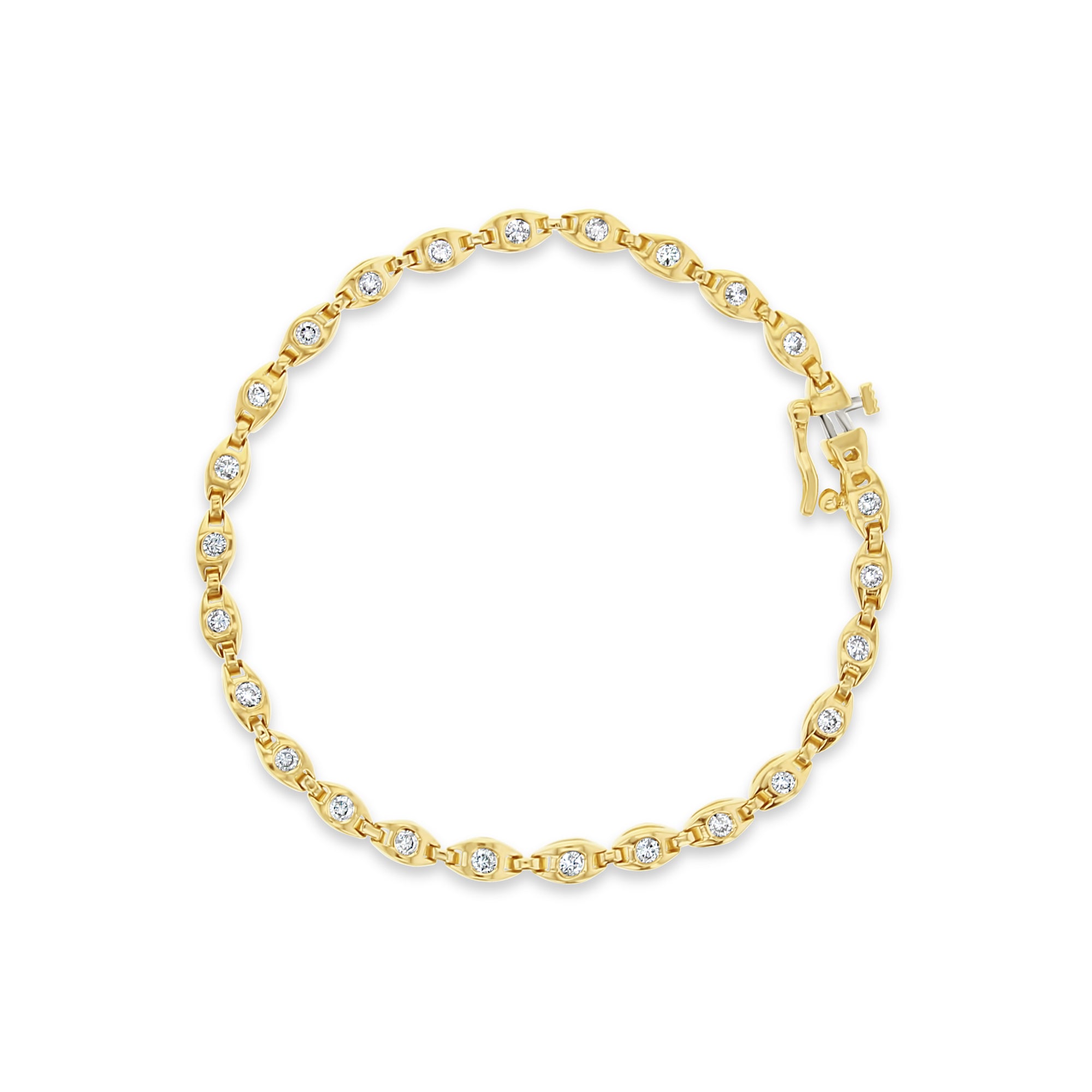1 Carat Bezel Set Diamond Tennis Bracelet - Elegant 14K Gold Jewelry for Women - Perfect for Weddings, Anniversaries & Special Occasions