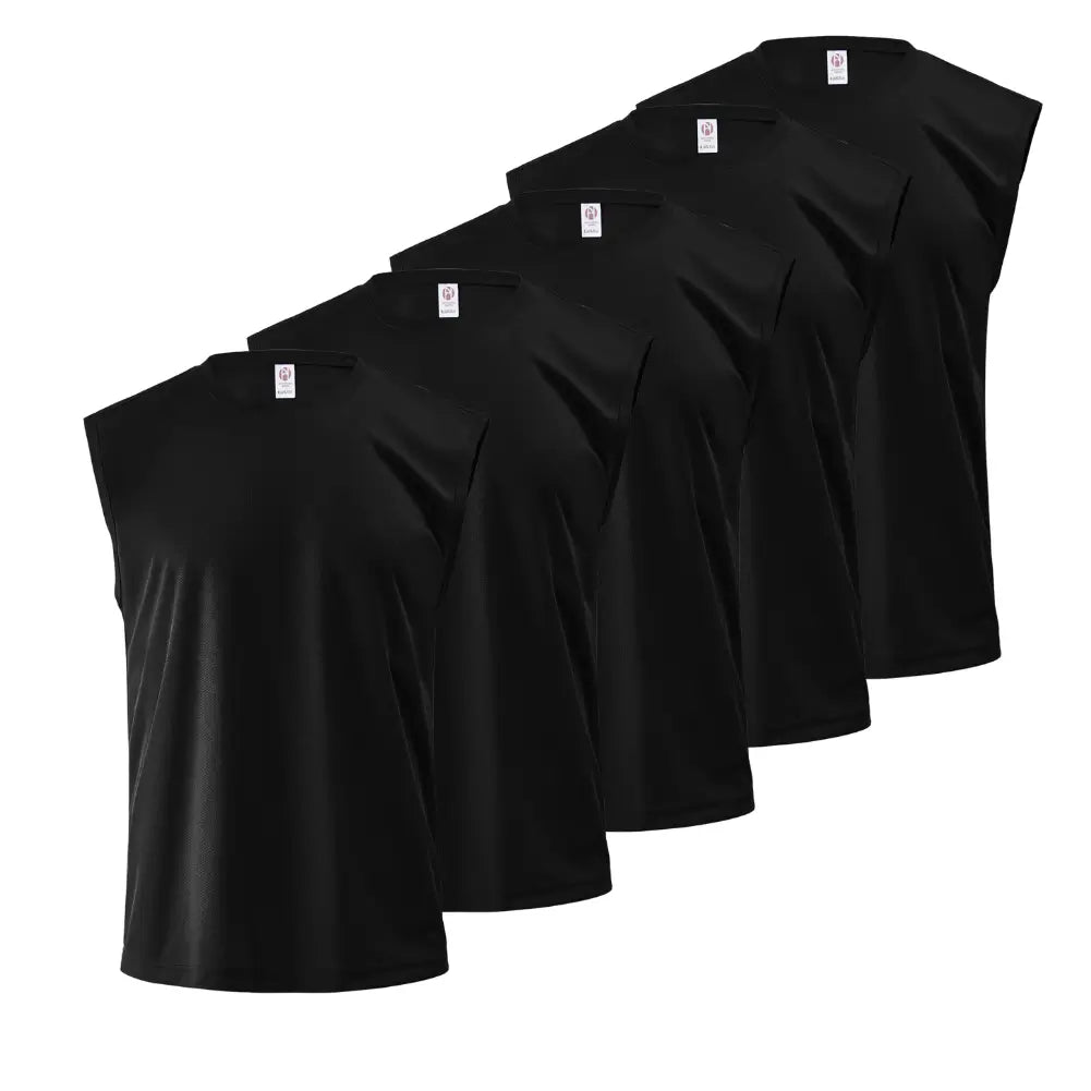 5 Pack Men's Sleeveless Shirt Vests - Breathable Athletic Tank Tops for Gym, Running & Summer Outdoor Activities